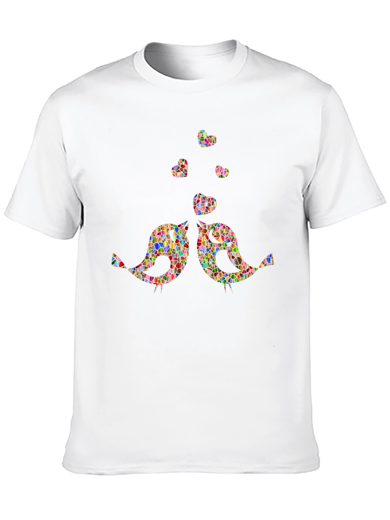 Mosaic Birds & Hearts Graphic Tee