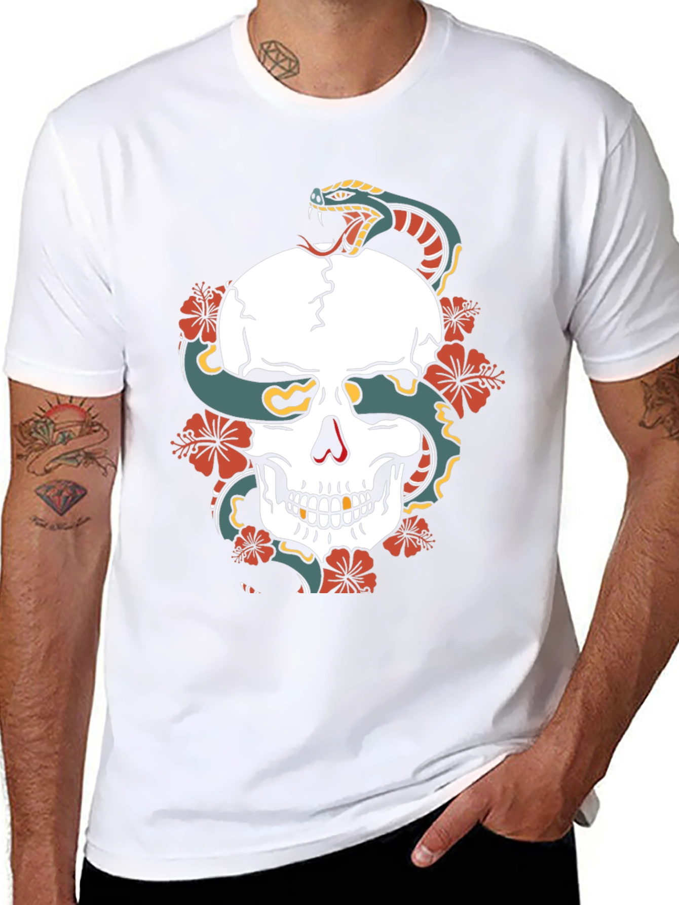 Skull & Snake Graphic Tee - Bold Streetwear Style