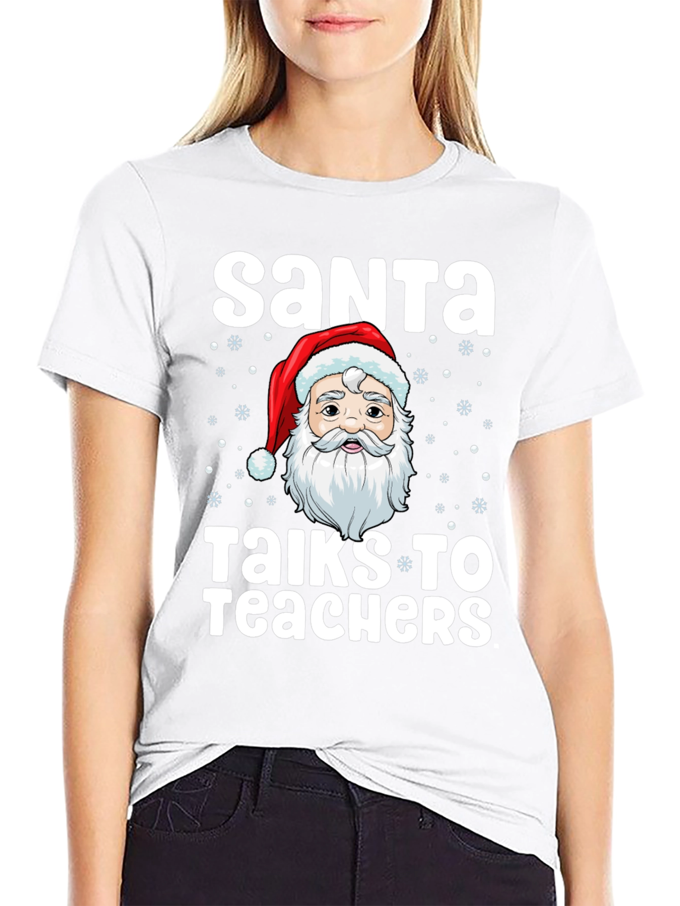Santa Talks to Teachers Graphic T-Shirt