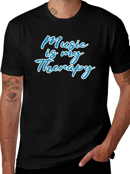 Music Is My Therapy T-Shirt - Black