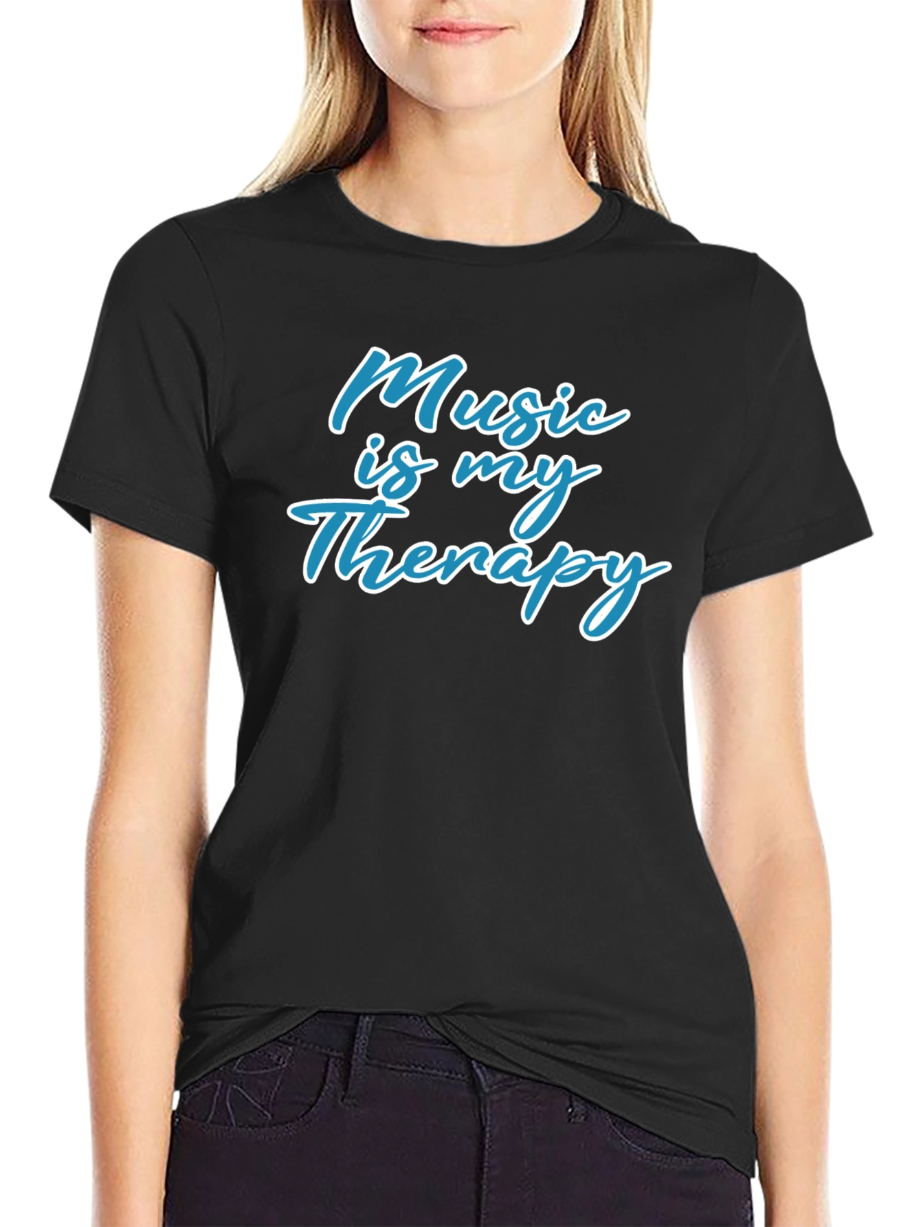 Music Is My Therapy T-Shirt - Black