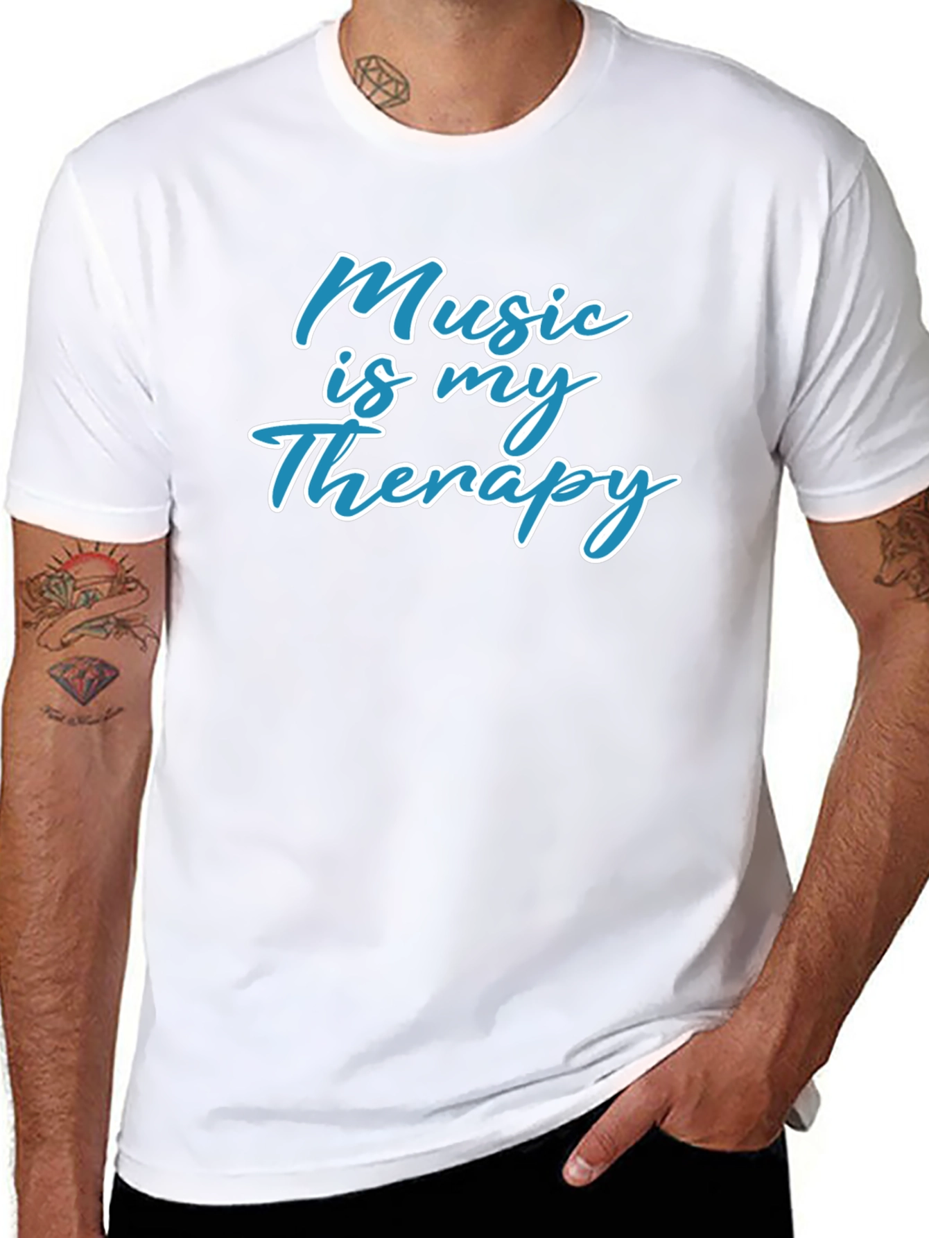 Music Is My Therapy T-Shirt - Black