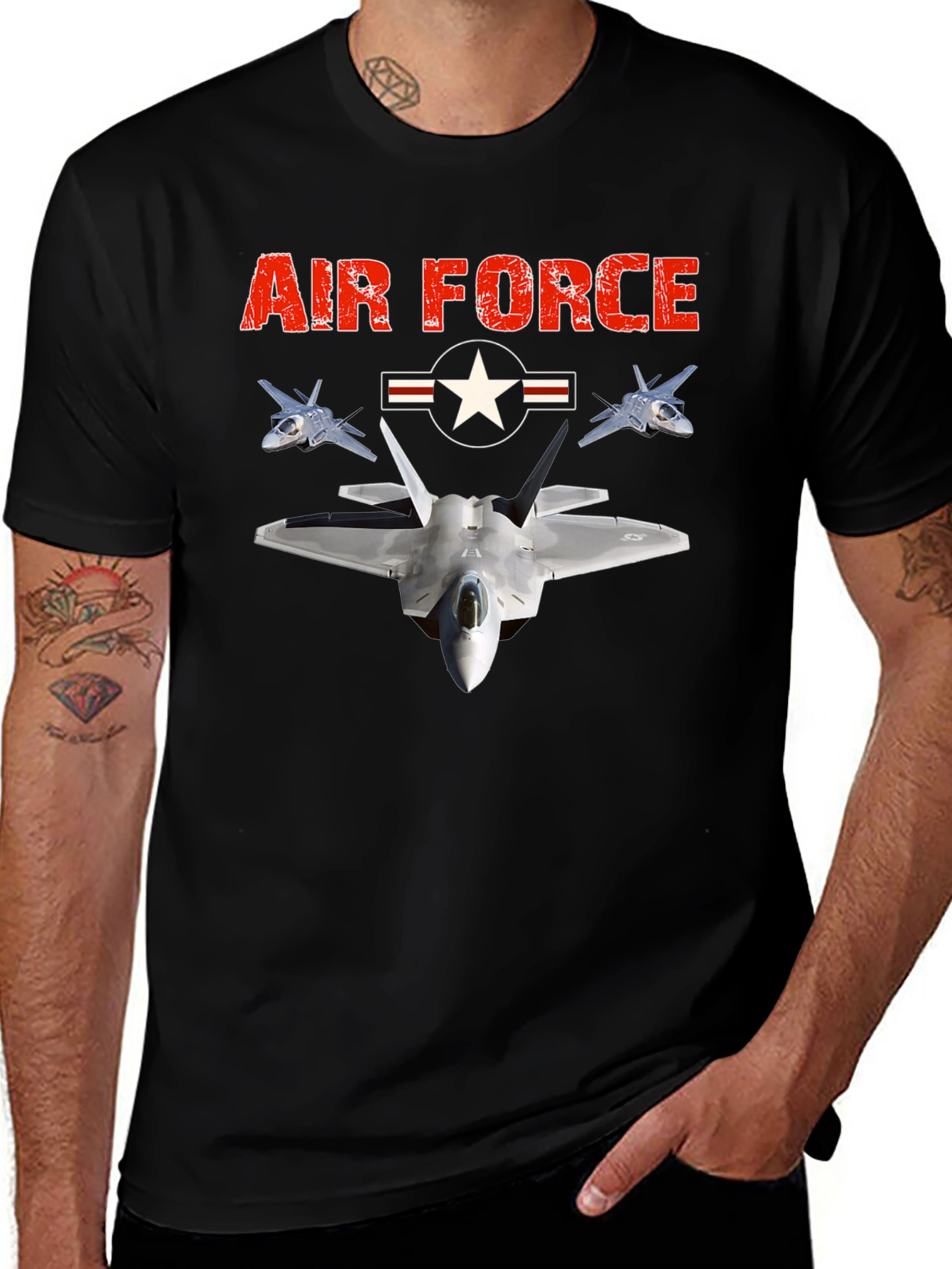 Air Force Jet Fighter Graphic T-Shirt