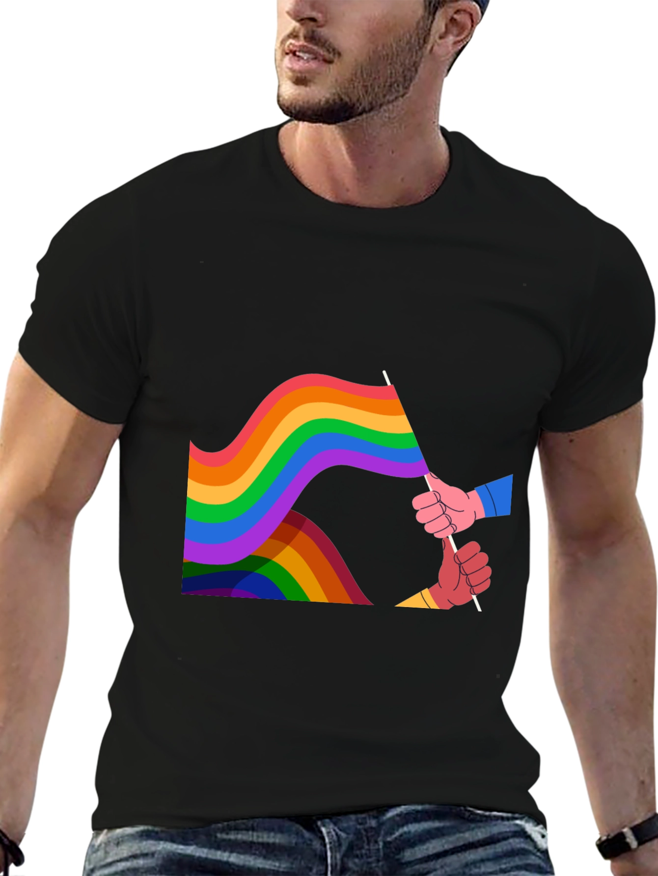 Pride Rainbow Flag Graphic Tee