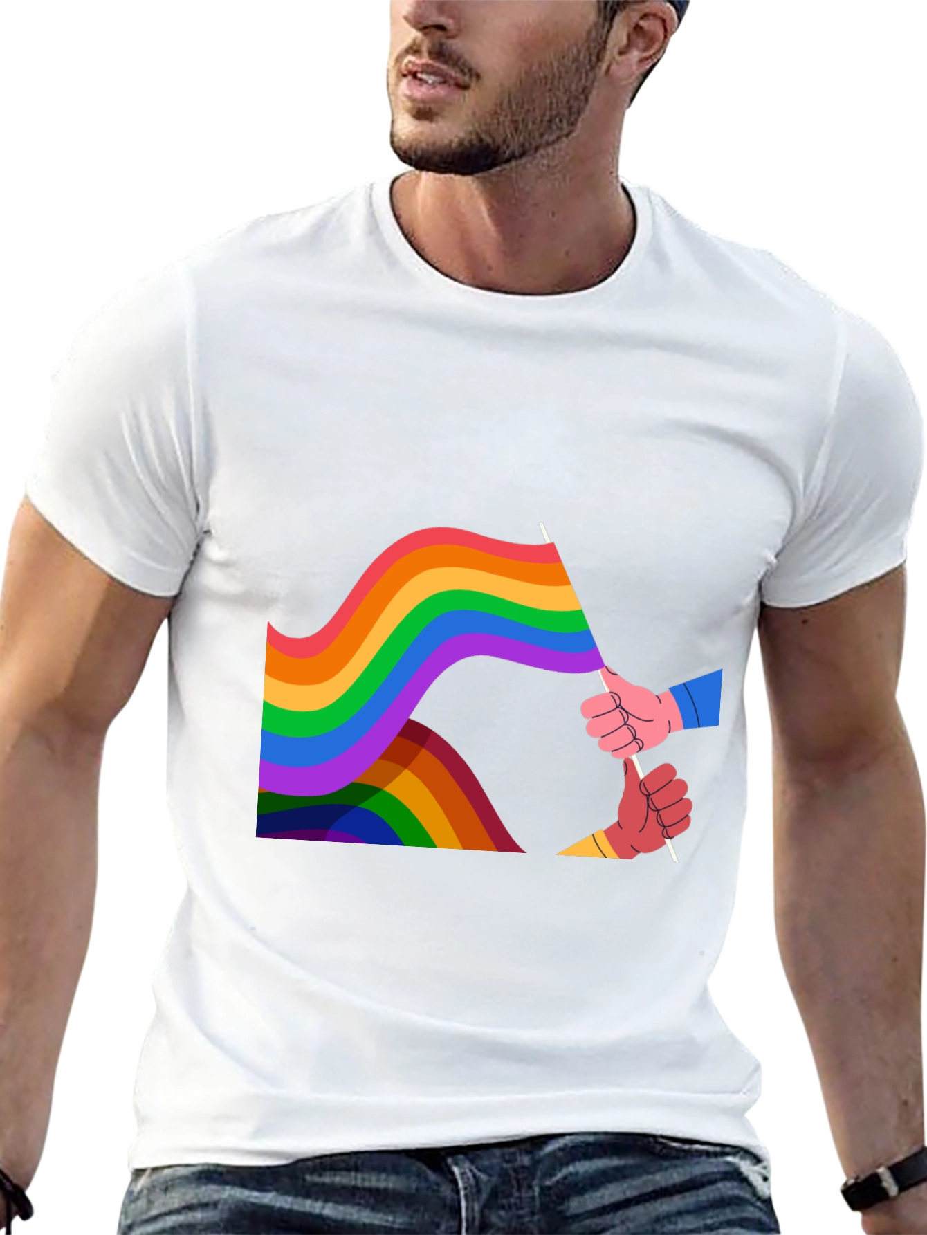 Pride Rainbow Flag Graphic Tee