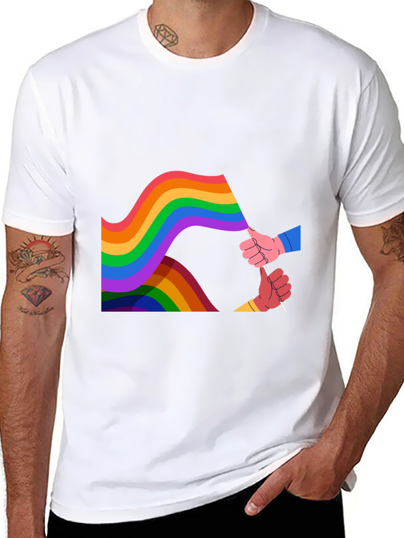 Pride Rainbow Flag Graphic Tee