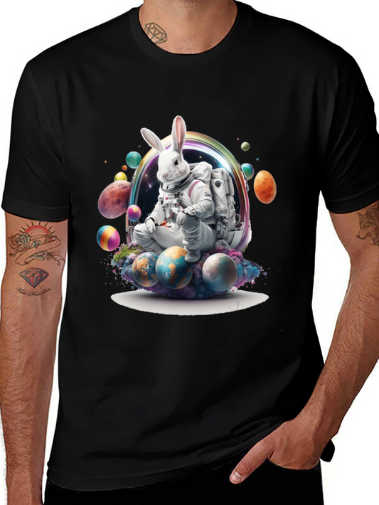 Space Easter Bunny Graphic T-Shirt