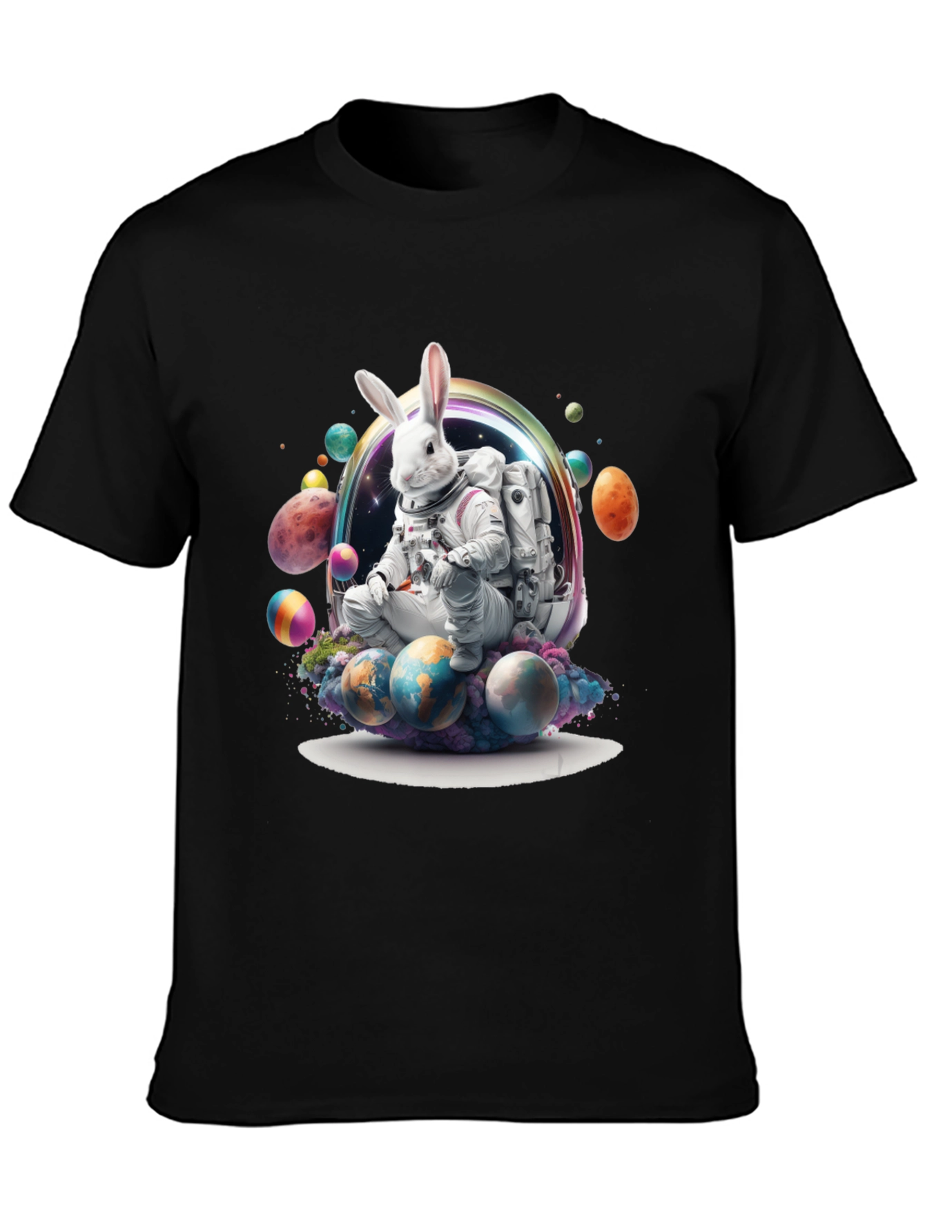 Space Easter Bunny Graphic T-Shirt