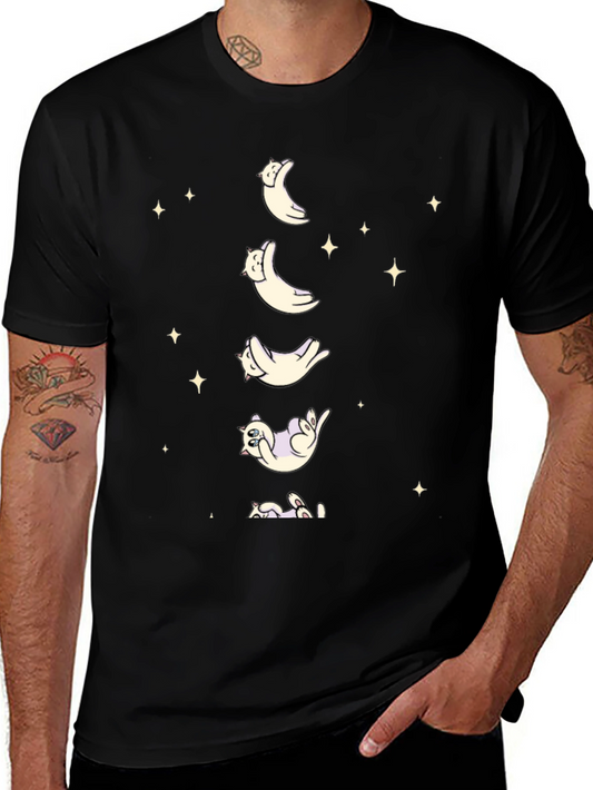 Cat Moon Phases Graphic T-Shirt