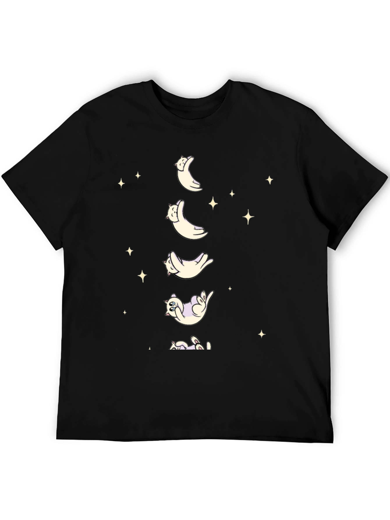 Cat Moon Phases Graphic T-Shirt