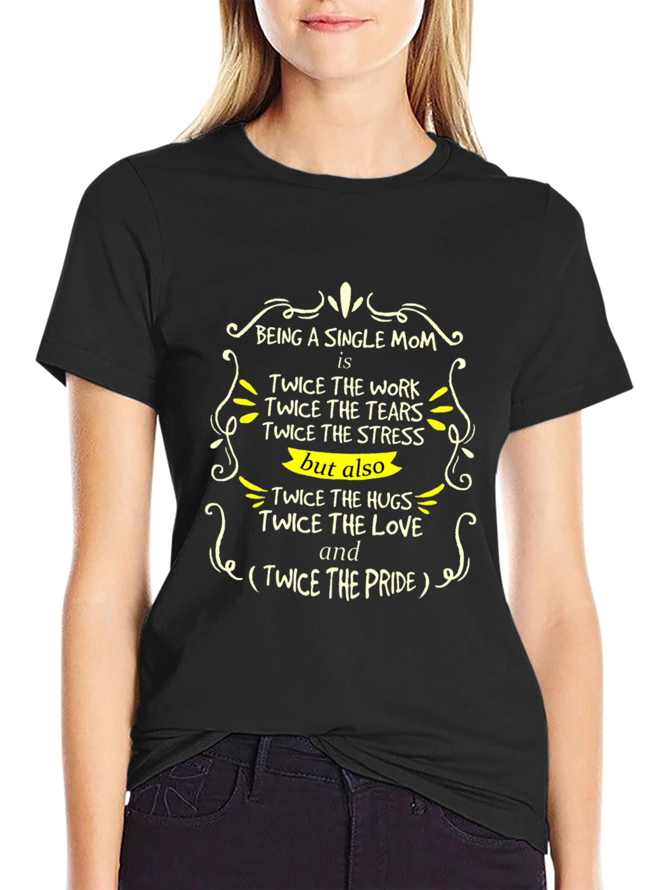 Single Mom Twice the Love Graphic Tee