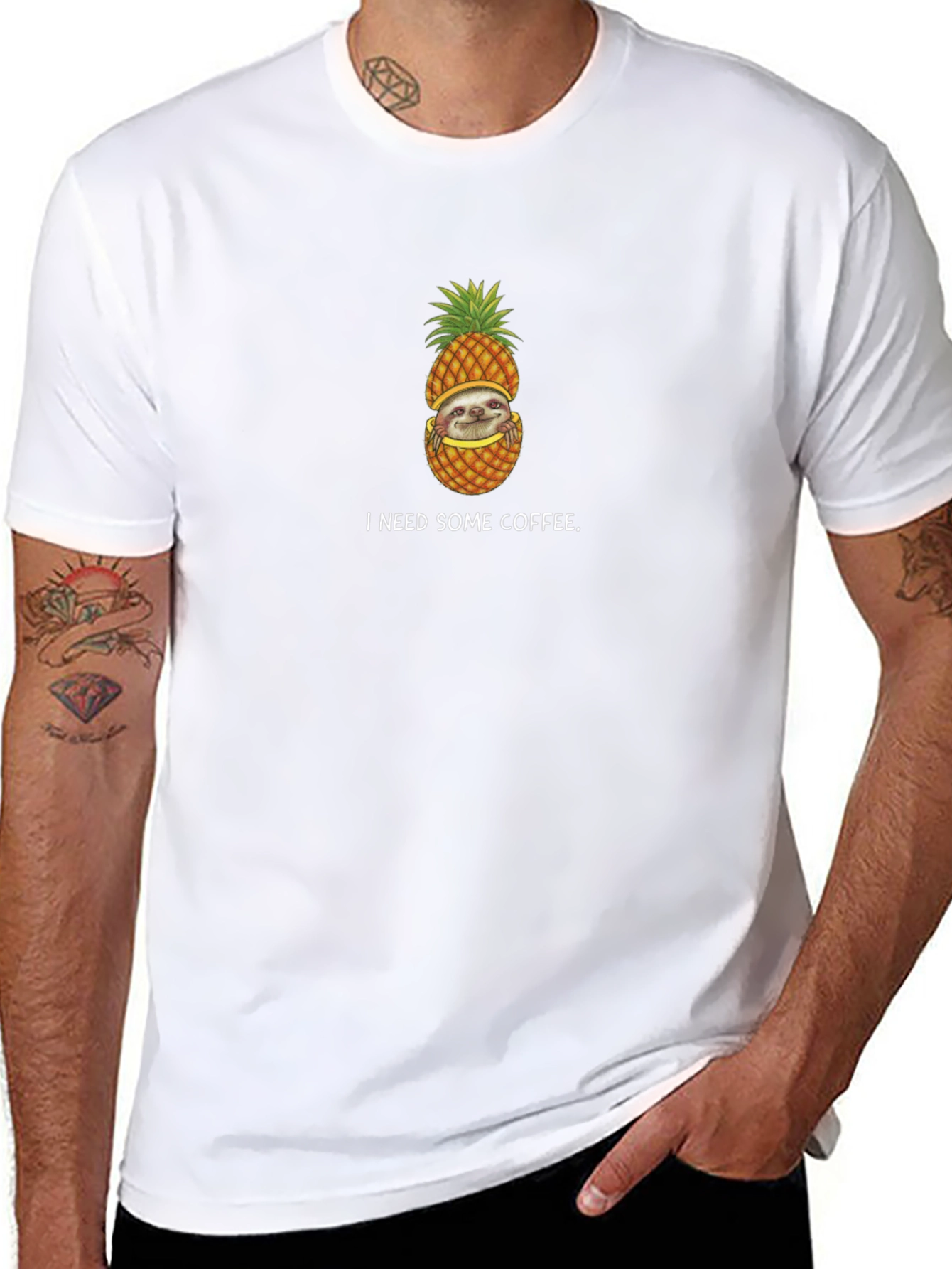 Sloth Pineapple Coffee T-Shirt