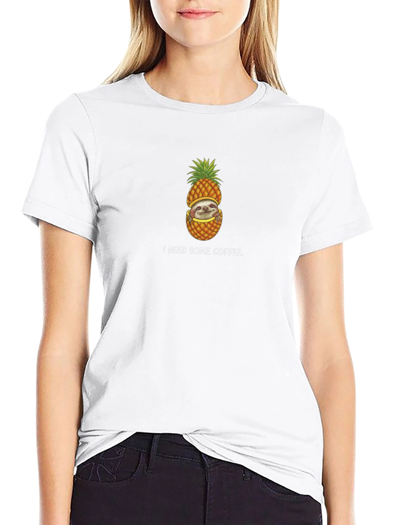 Sloth Pineapple Coffee T-Shirt
