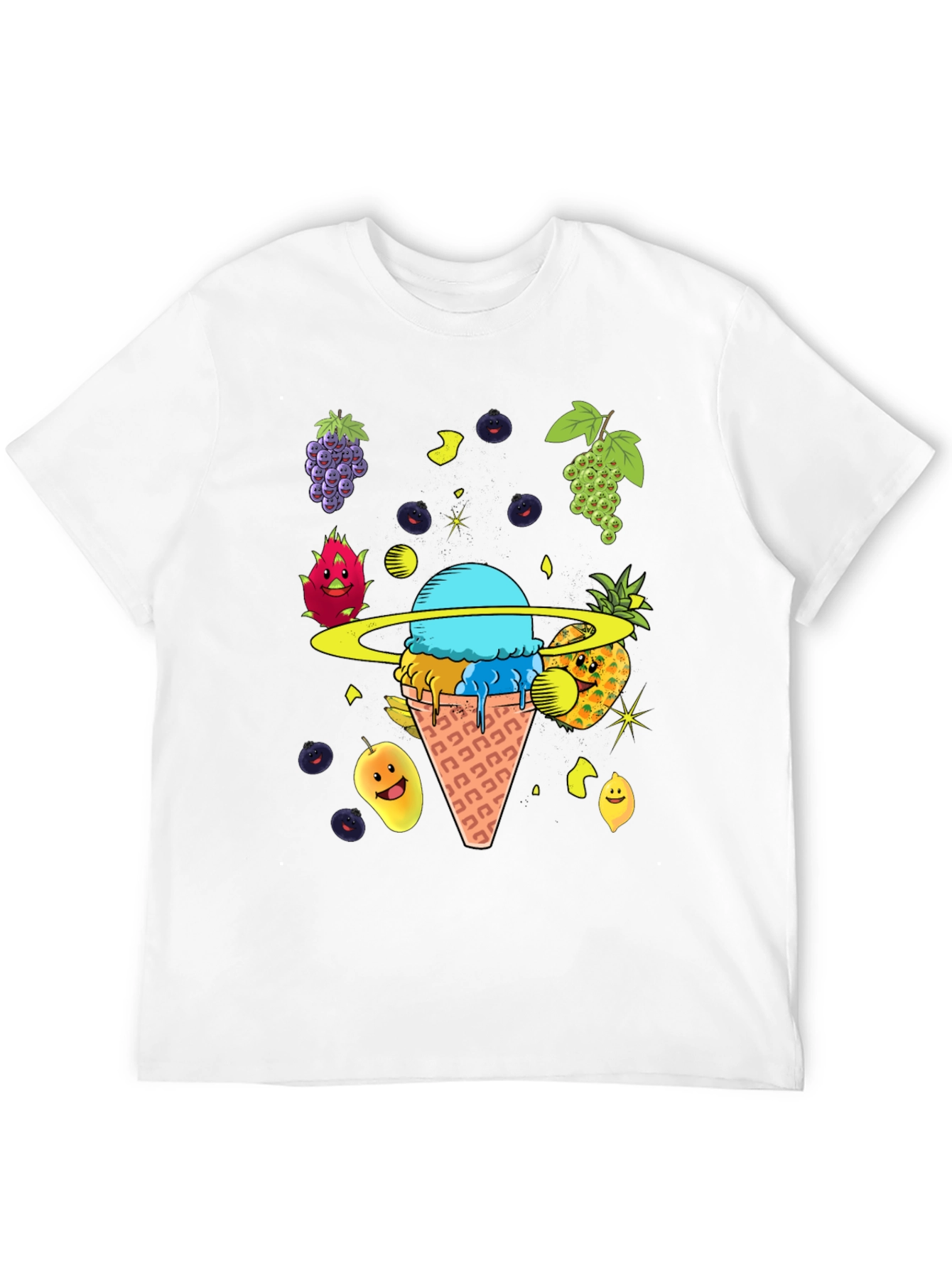 Fruit Ice Cream Planet Graphic T-Shirt