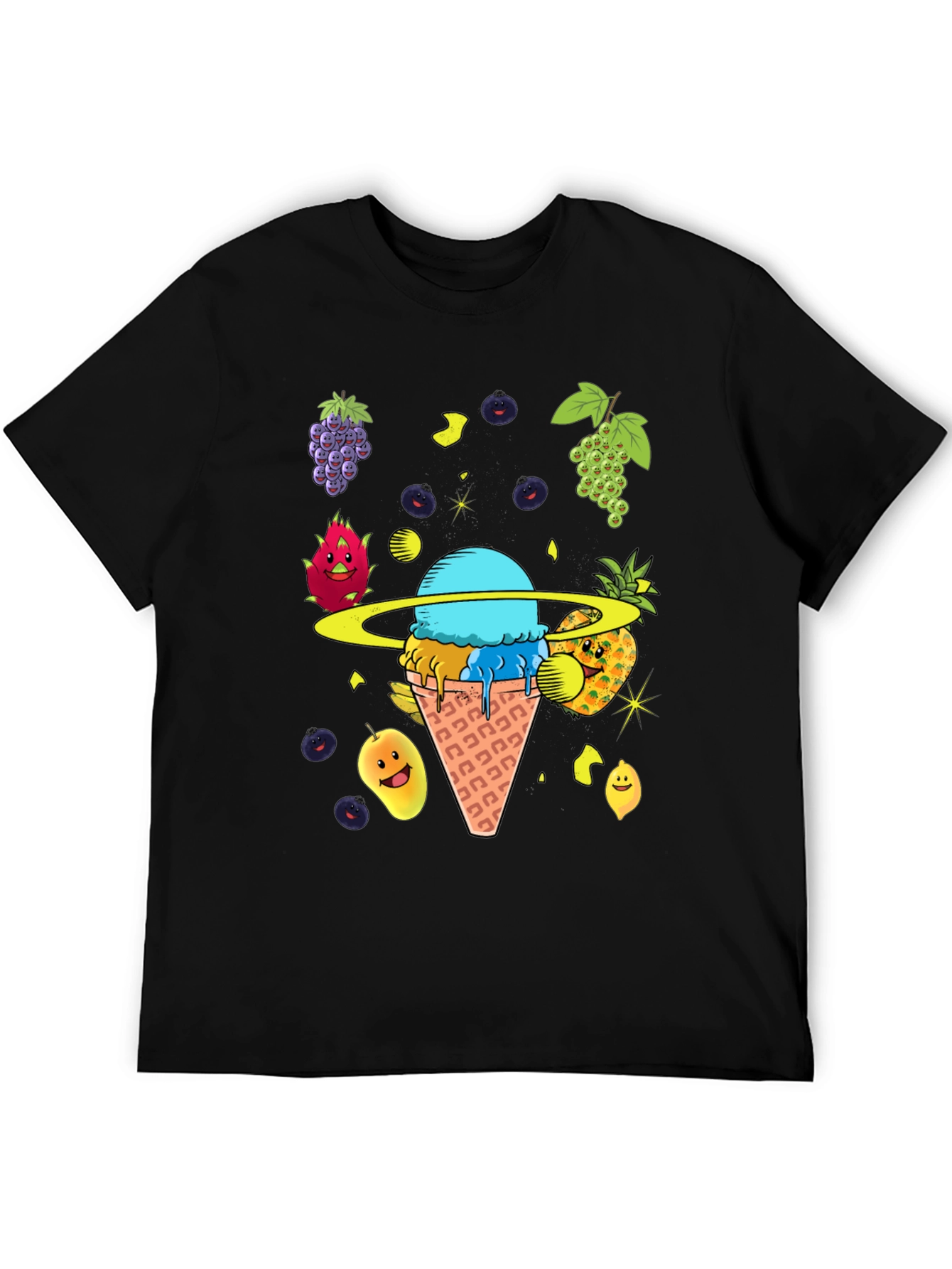Fruit Ice Cream Planet Graphic T-Shirt