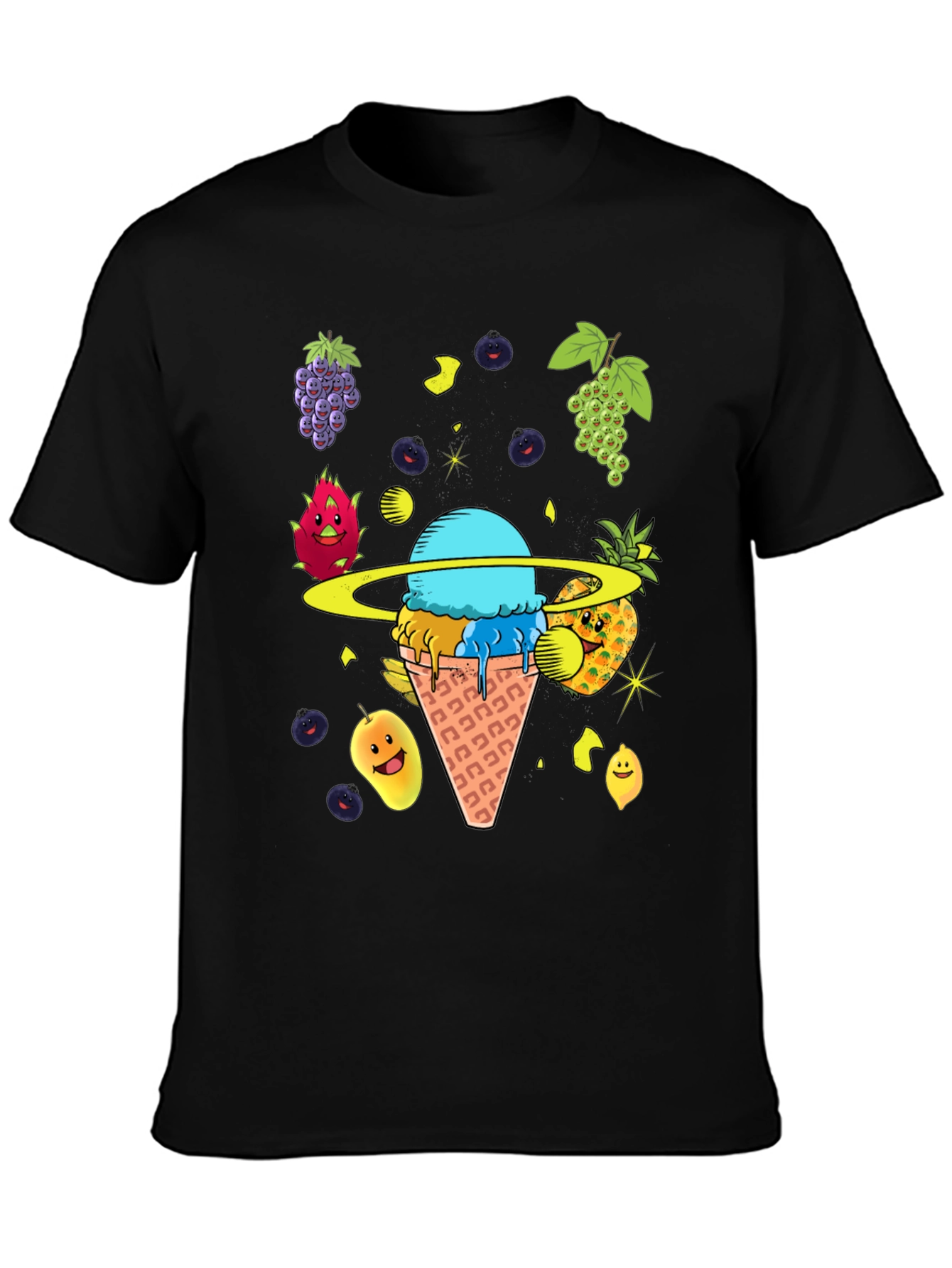 Fruit Ice Cream Planet Graphic T-Shirt