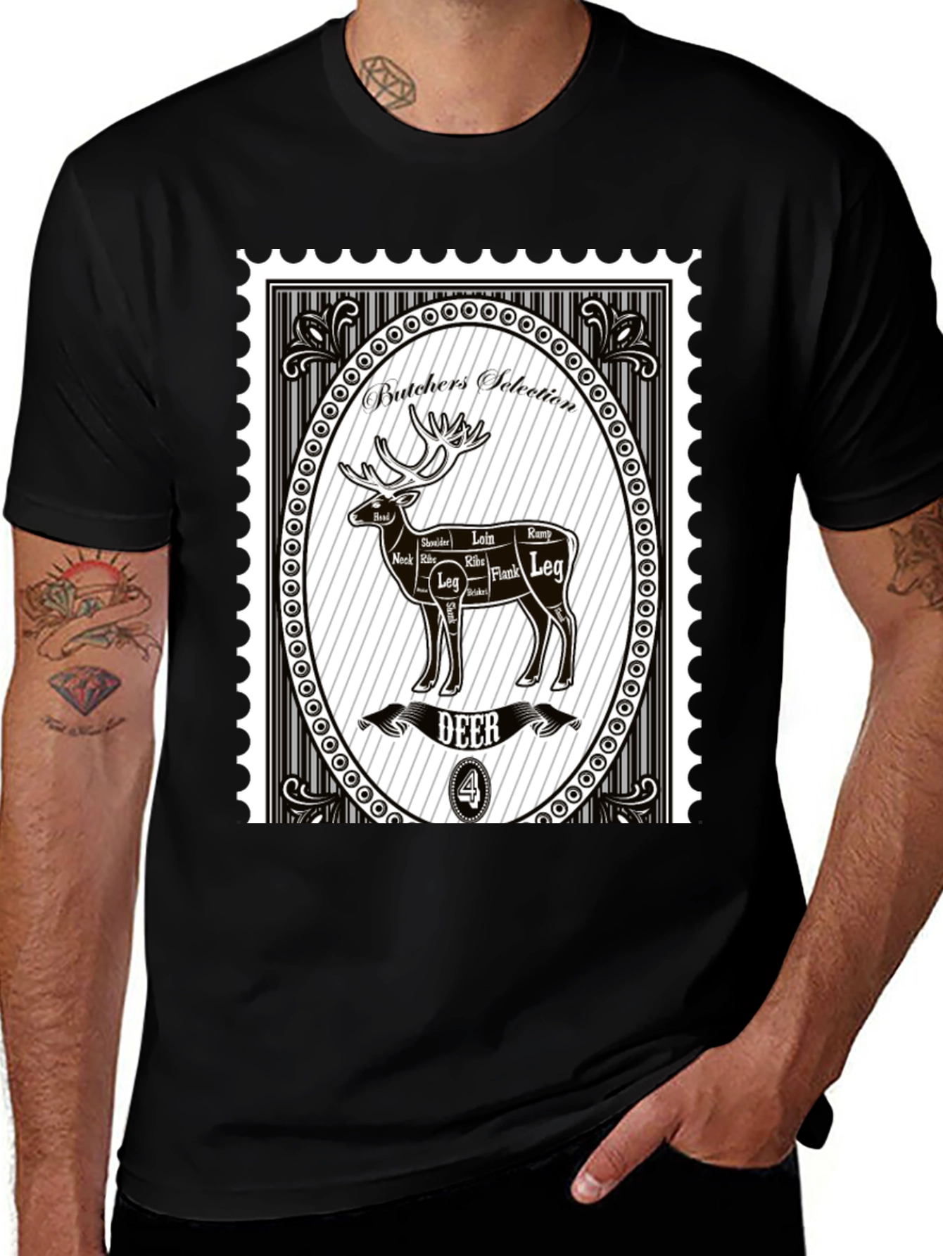 Butchers Selection Deer T-Shirt - Novelty Graphic Tee