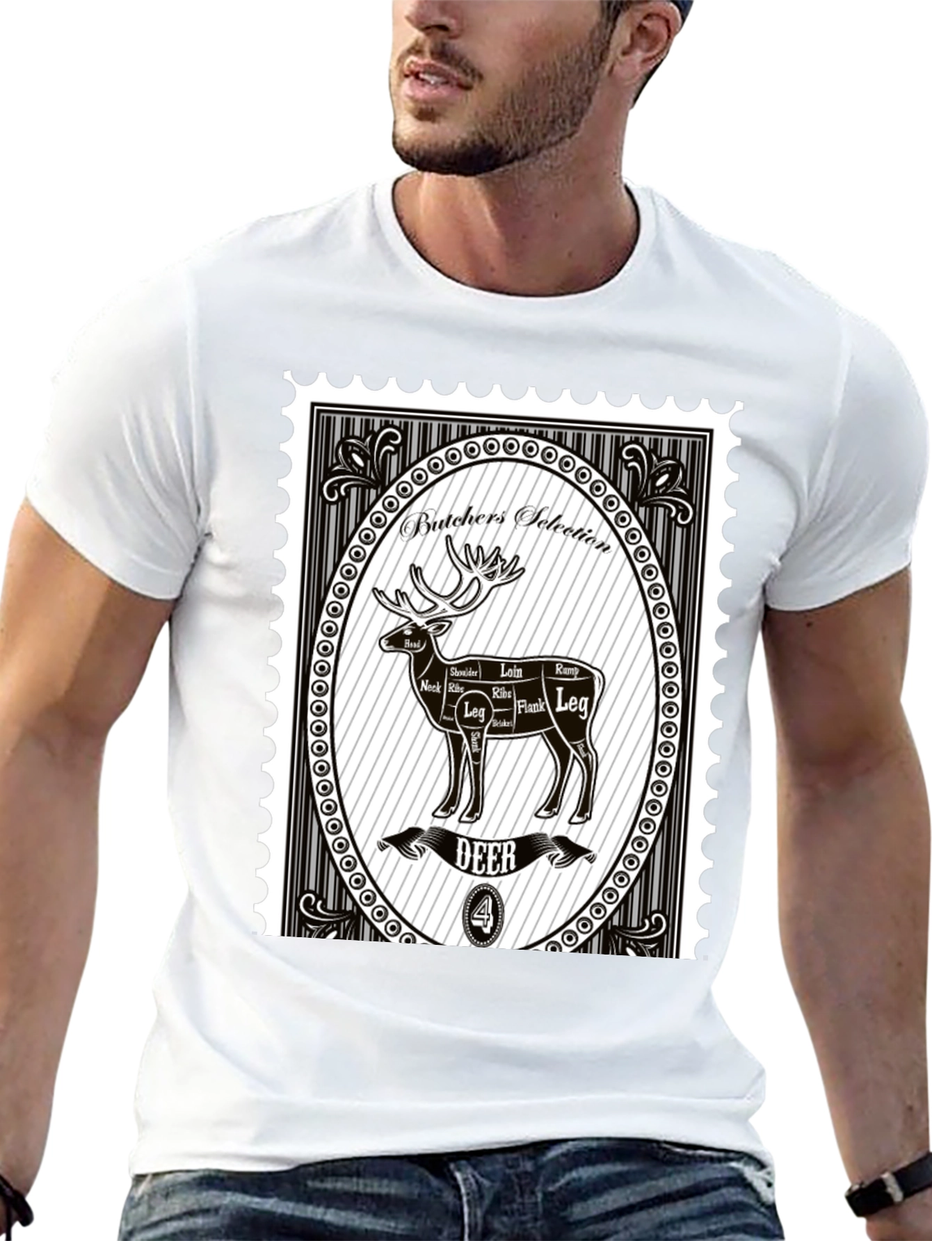 Butchers Selection Deer T-Shirt - Novelty Graphic Tee