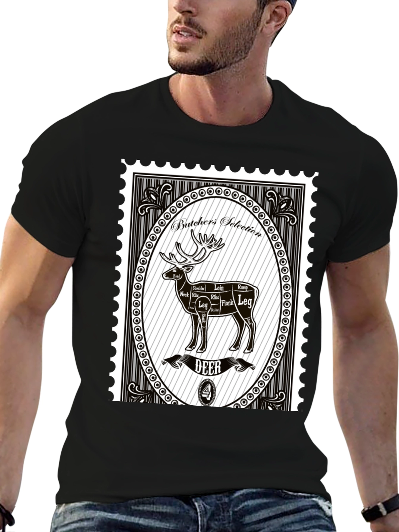 Butchers Selection Deer T-Shirt - Novelty Graphic Tee