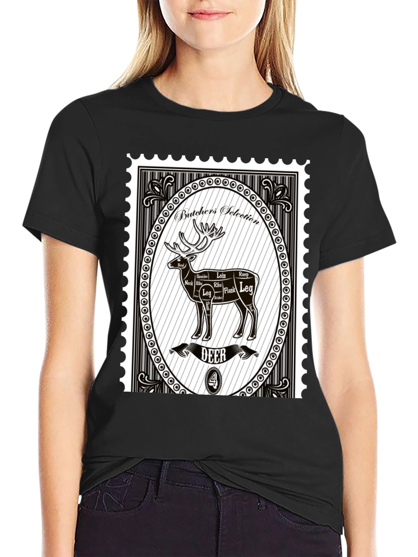 Butchers Selection Deer T-Shirt - Novelty Graphic Tee
