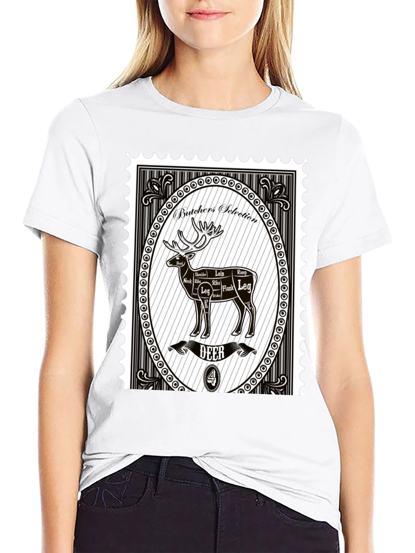 Butchers Selection Deer T-Shirt - Novelty Graphic Tee