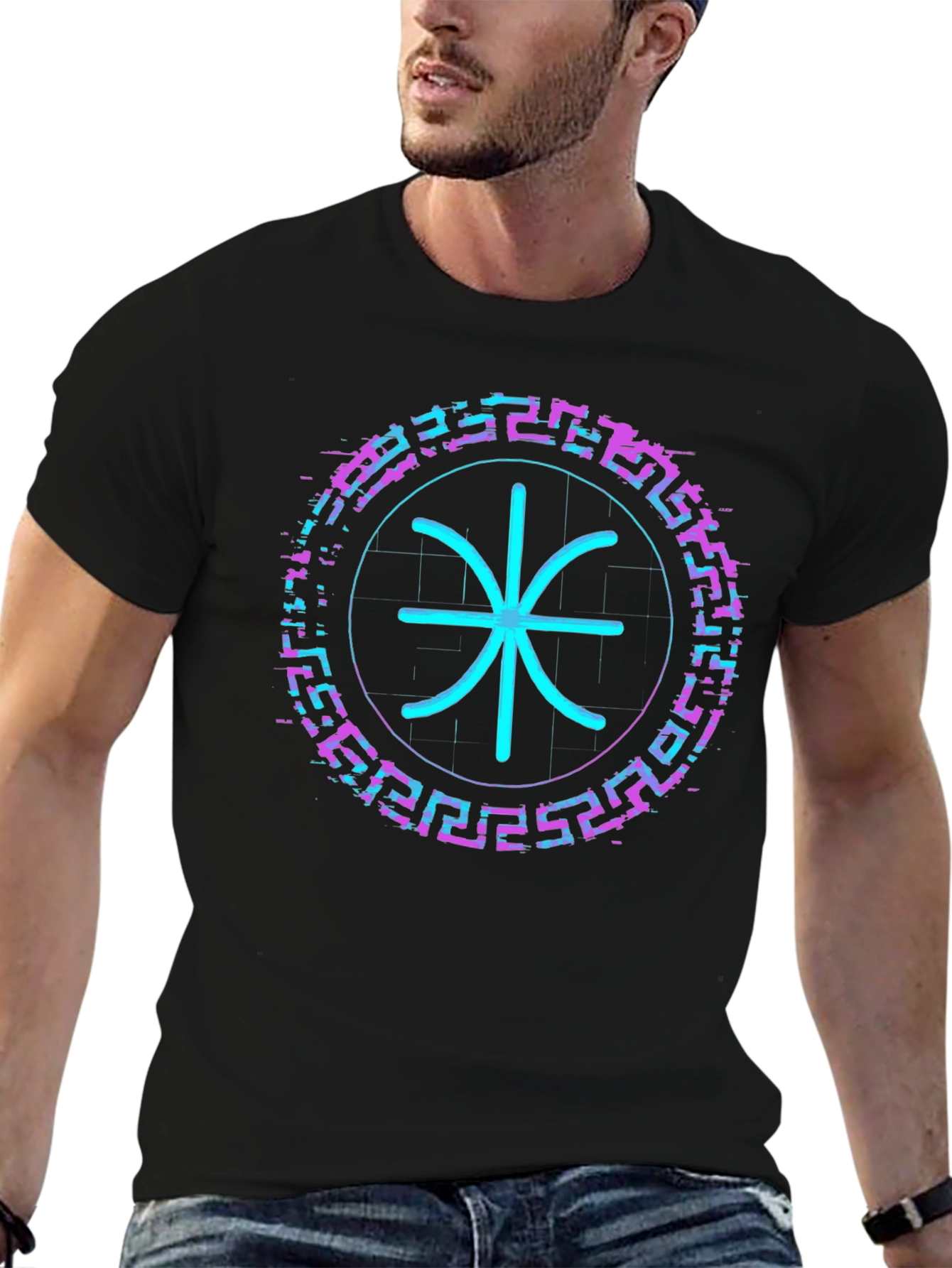 Cyberpunk Glyph Graphic T-Shirt