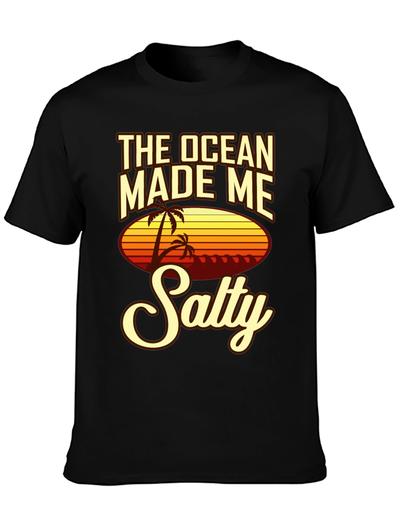 The Ocean Made Me Salty Black Graphic Tee