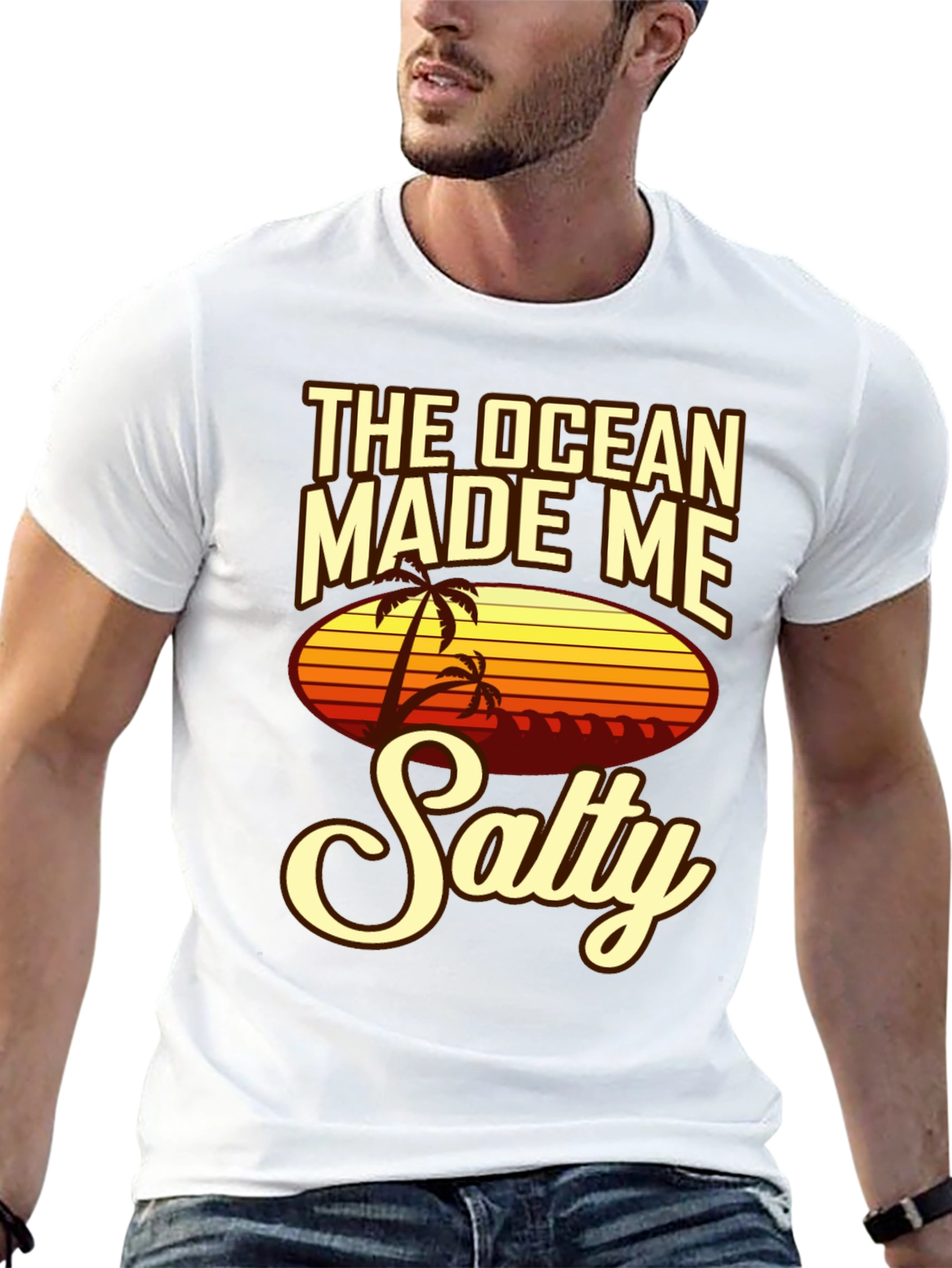The Ocean Made Me Salty Black Graphic Tee