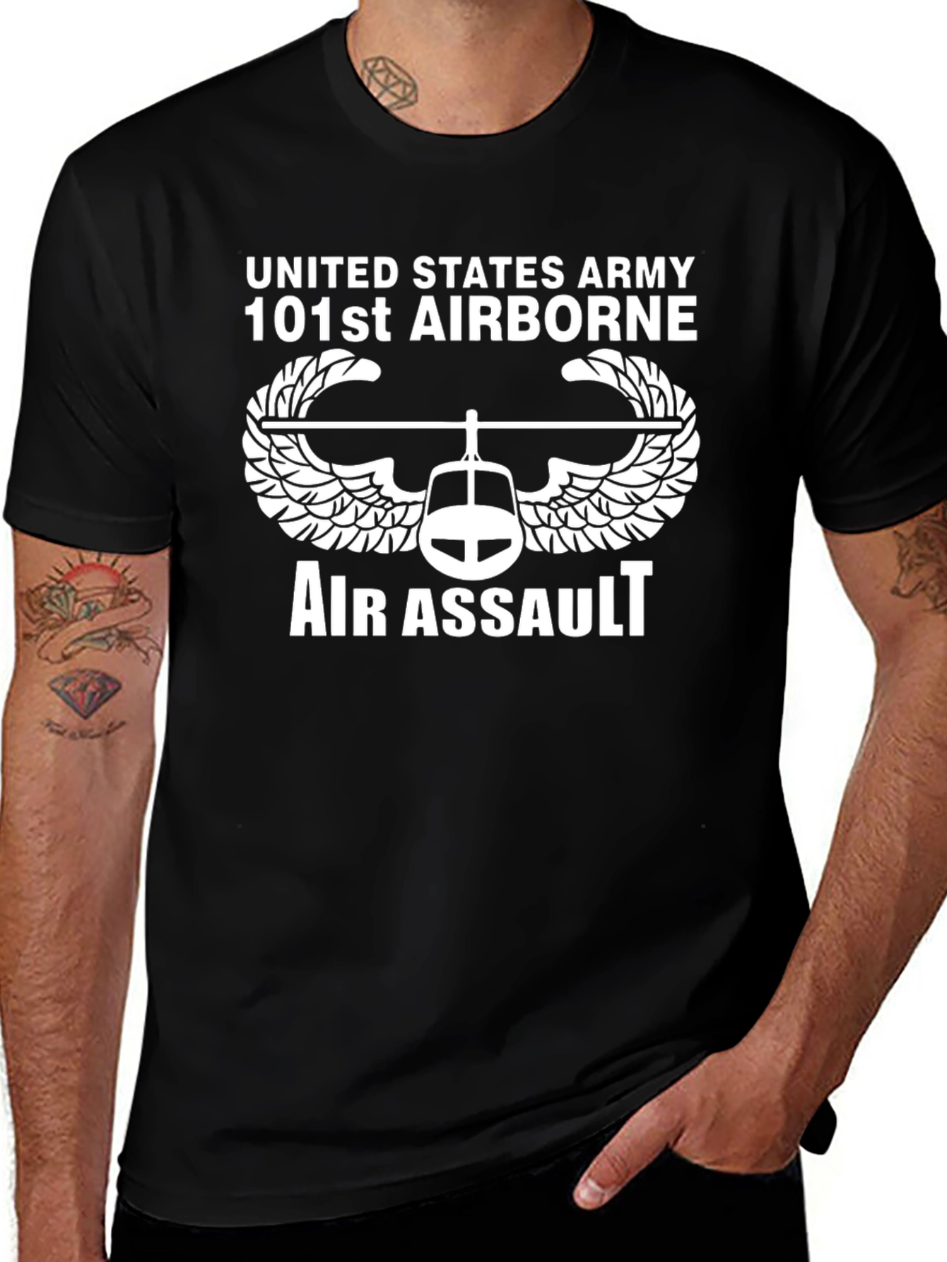US Army 101st Airborne Air Assault Black T-Shirt