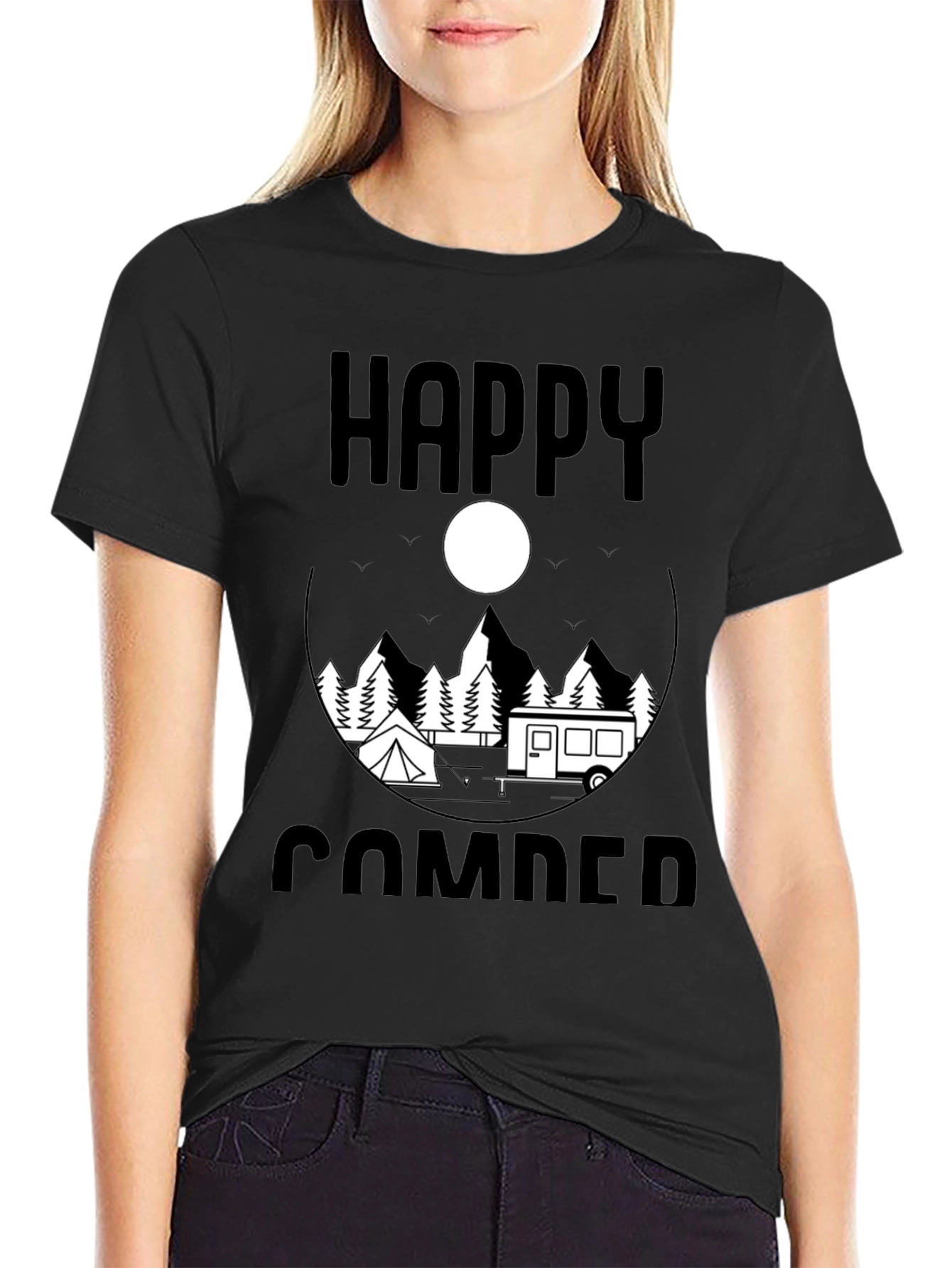 Happy Camper Graphic Tee - Outdoor Adventure Shirt