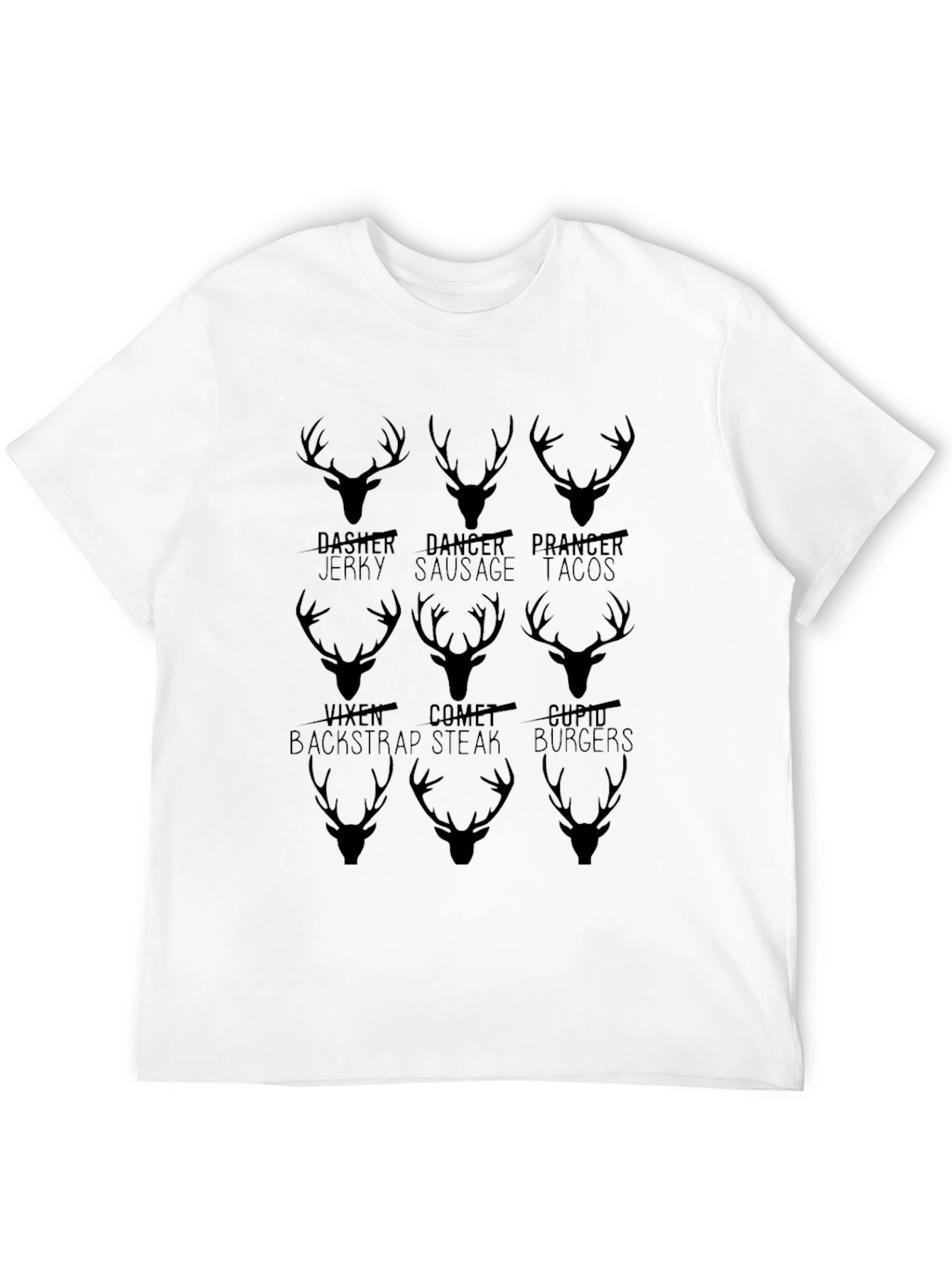 Deer Hunting Christmas T-Shirt Funny Reindeer Names Tee