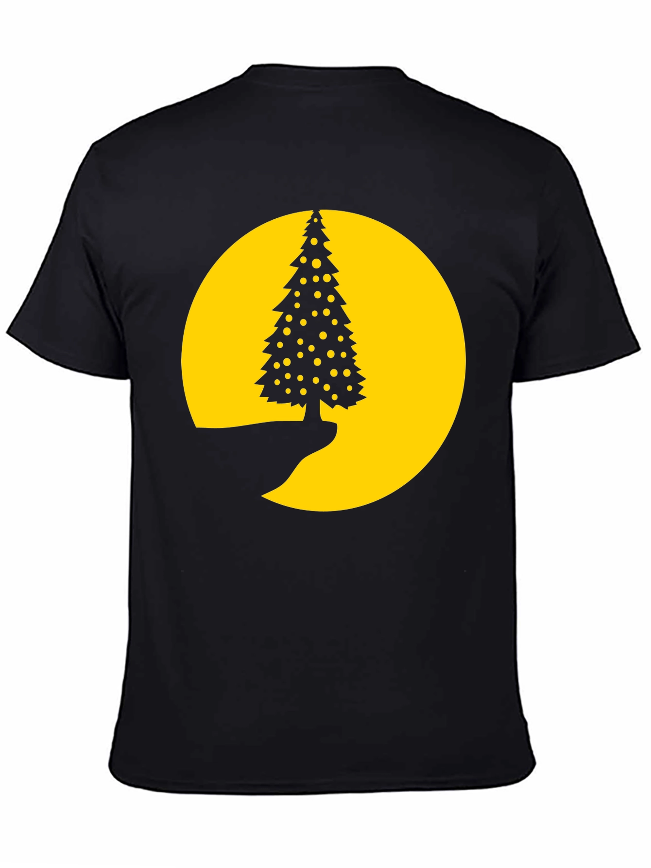Christmas Tree Moon Graphic Tee - Black