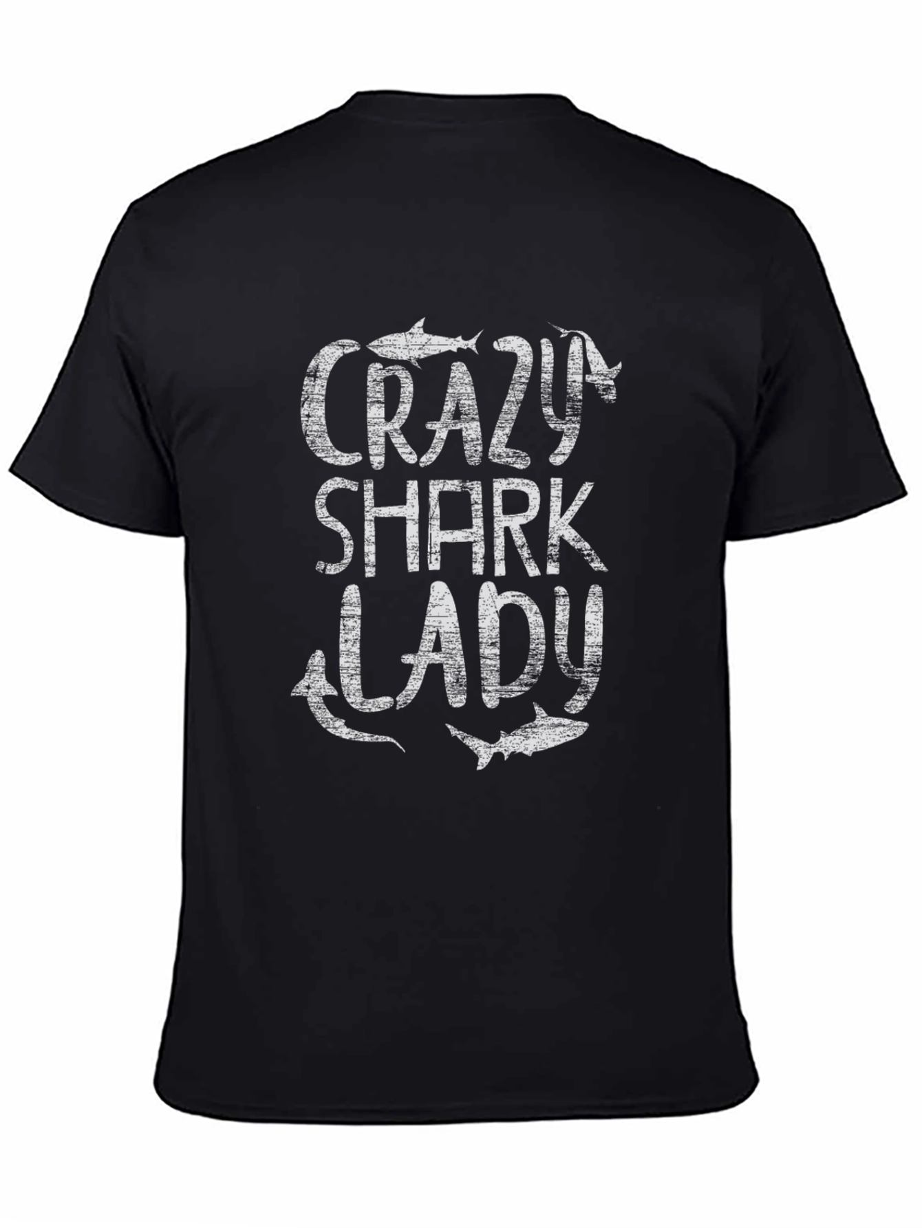Crazy Shark Lady T-Shirt - Novelty Graphic Tee