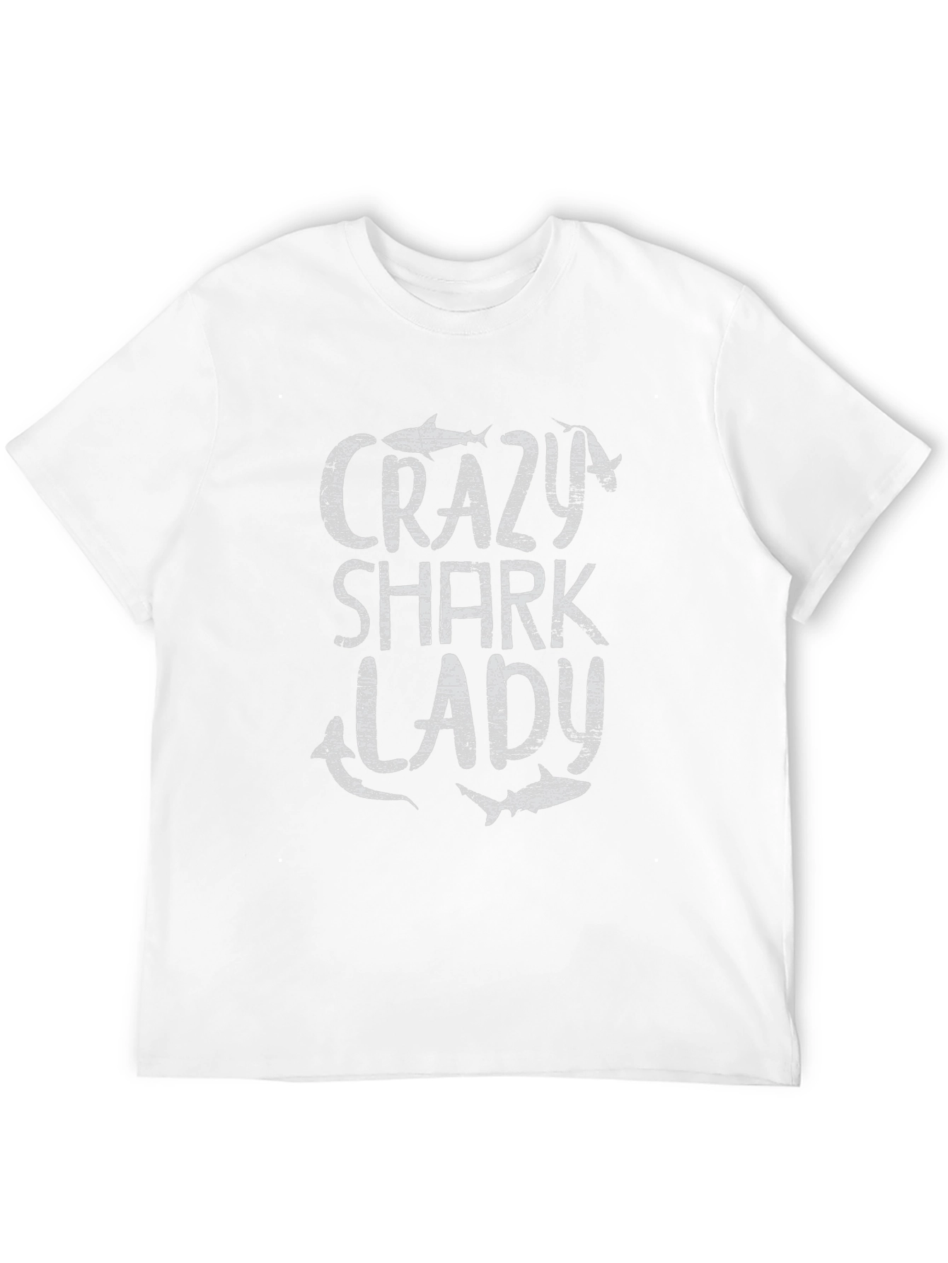 Crazy Shark Lady T-Shirt - Novelty Graphic Tee