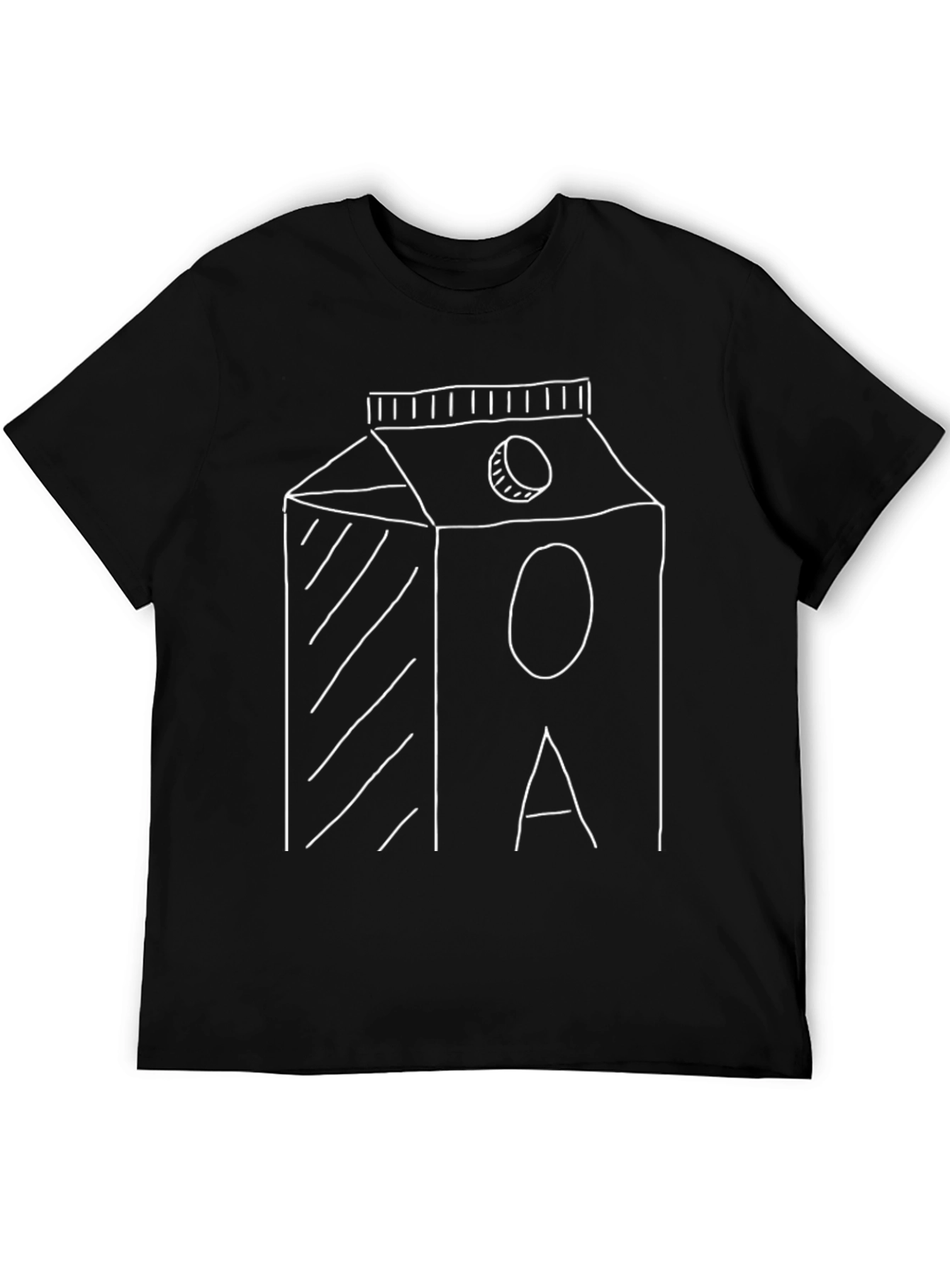 Abstract Milk Carton Graphic Tee - Black