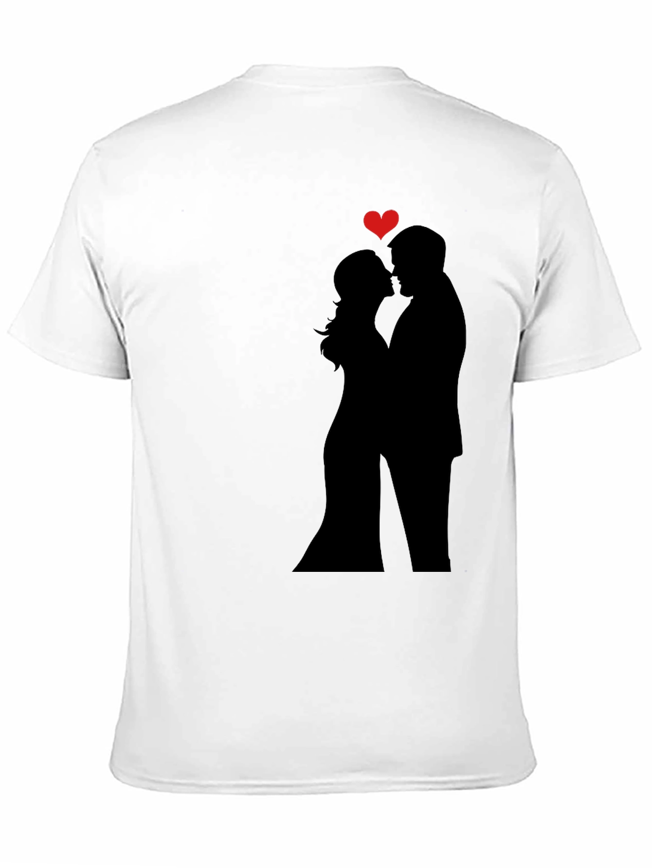 Romantic Couple Silhouette Tee - Black