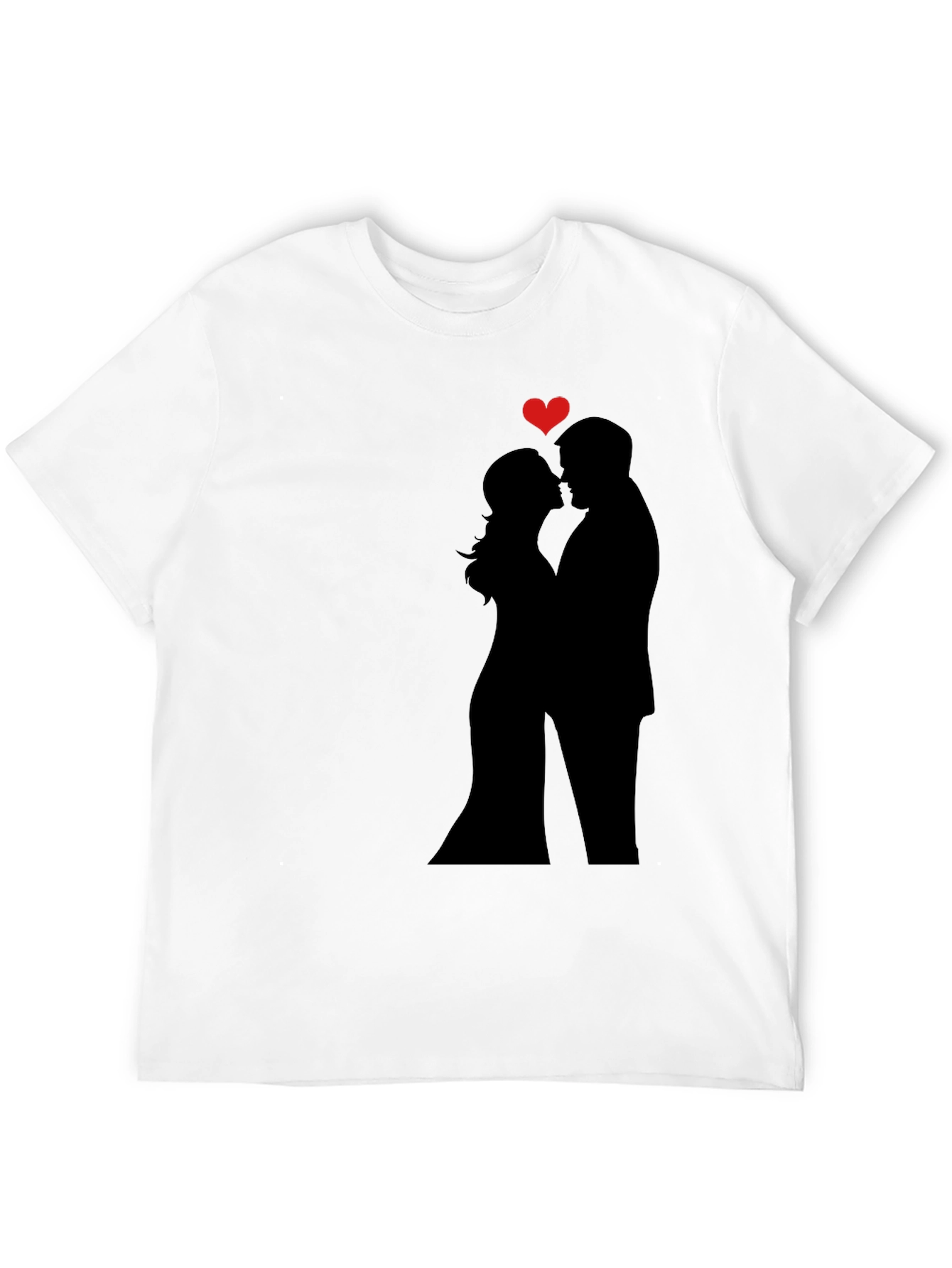 Romantic Couple Silhouette Tee - Black