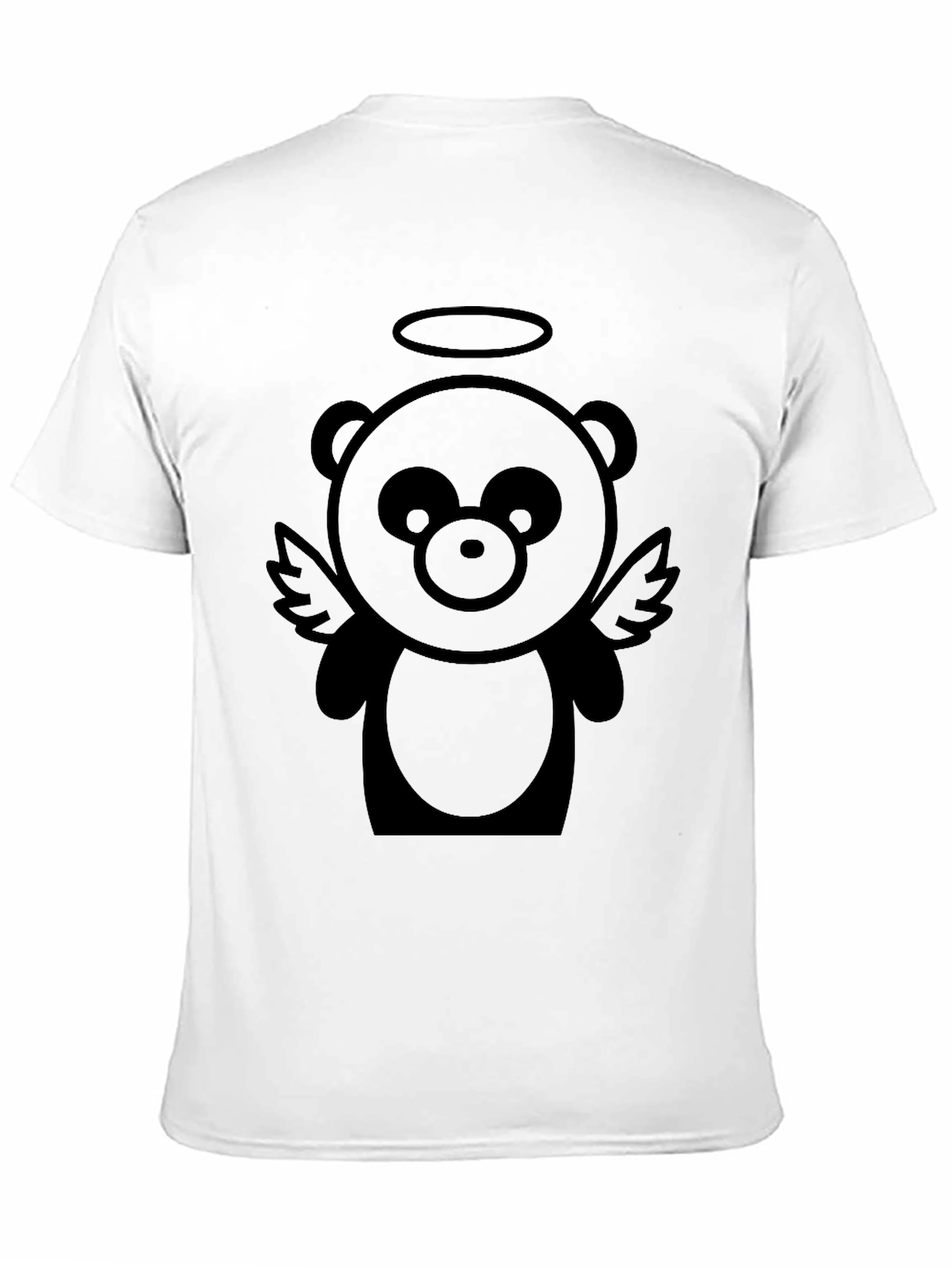 Angel Bear Graphic T-Shirt - Black Casual Tee