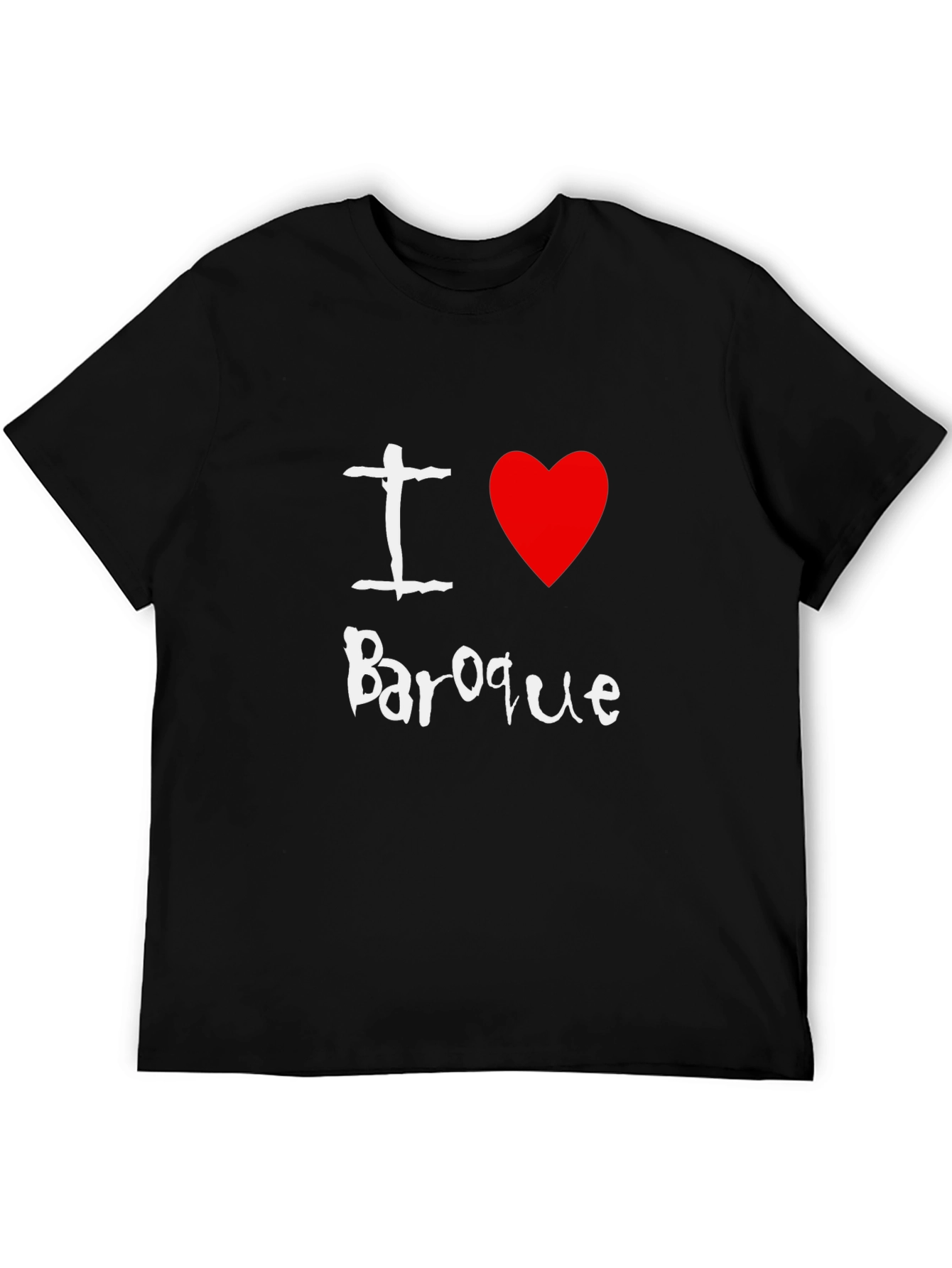 I Love Baroque Graphic T-Shirt Black Cotton Tee