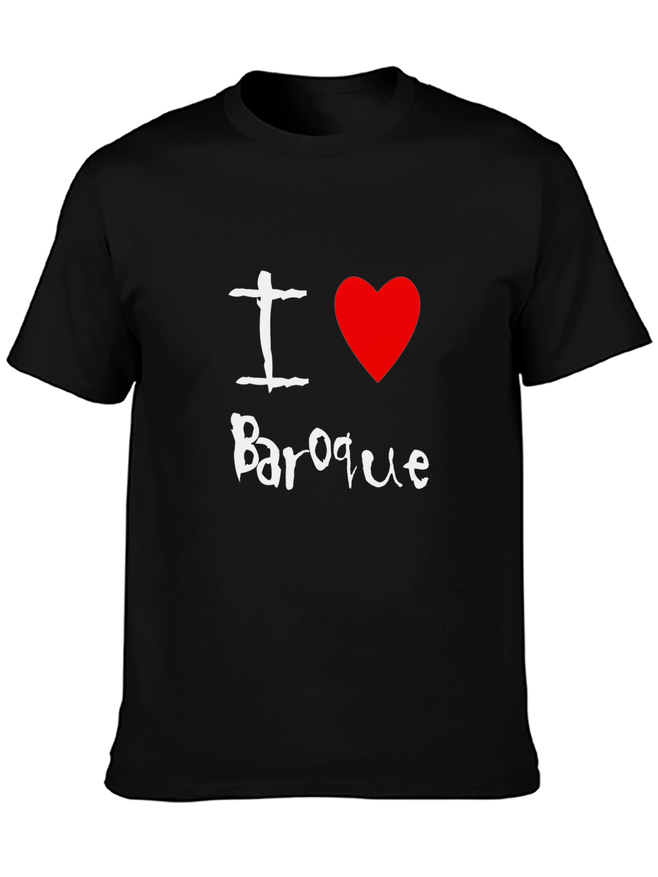 I Love Baroque Graphic T-Shirt Black Cotton Tee