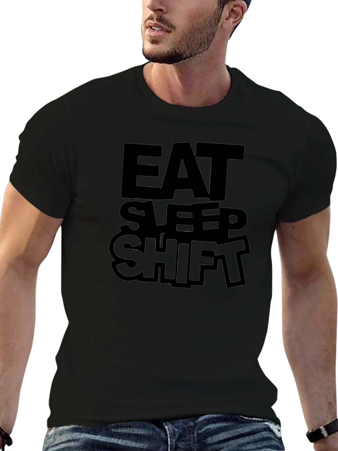 Eat Sleep Shift Black Graphic Tee