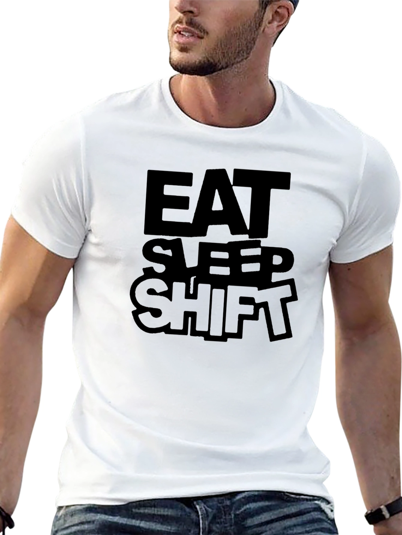 Eat Sleep Shift Black Graphic Tee