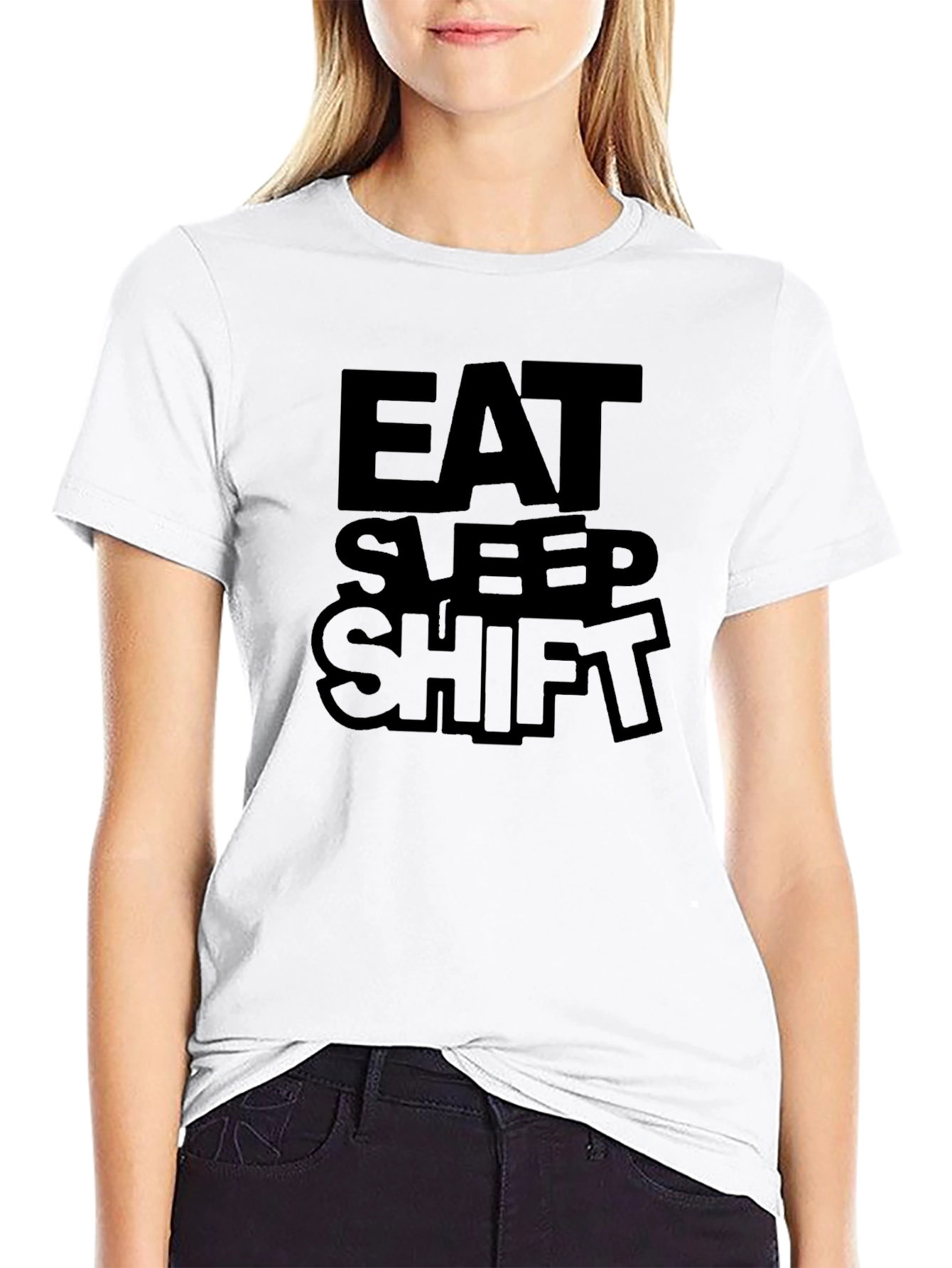 Eat Sleep Shift Black Graphic Tee