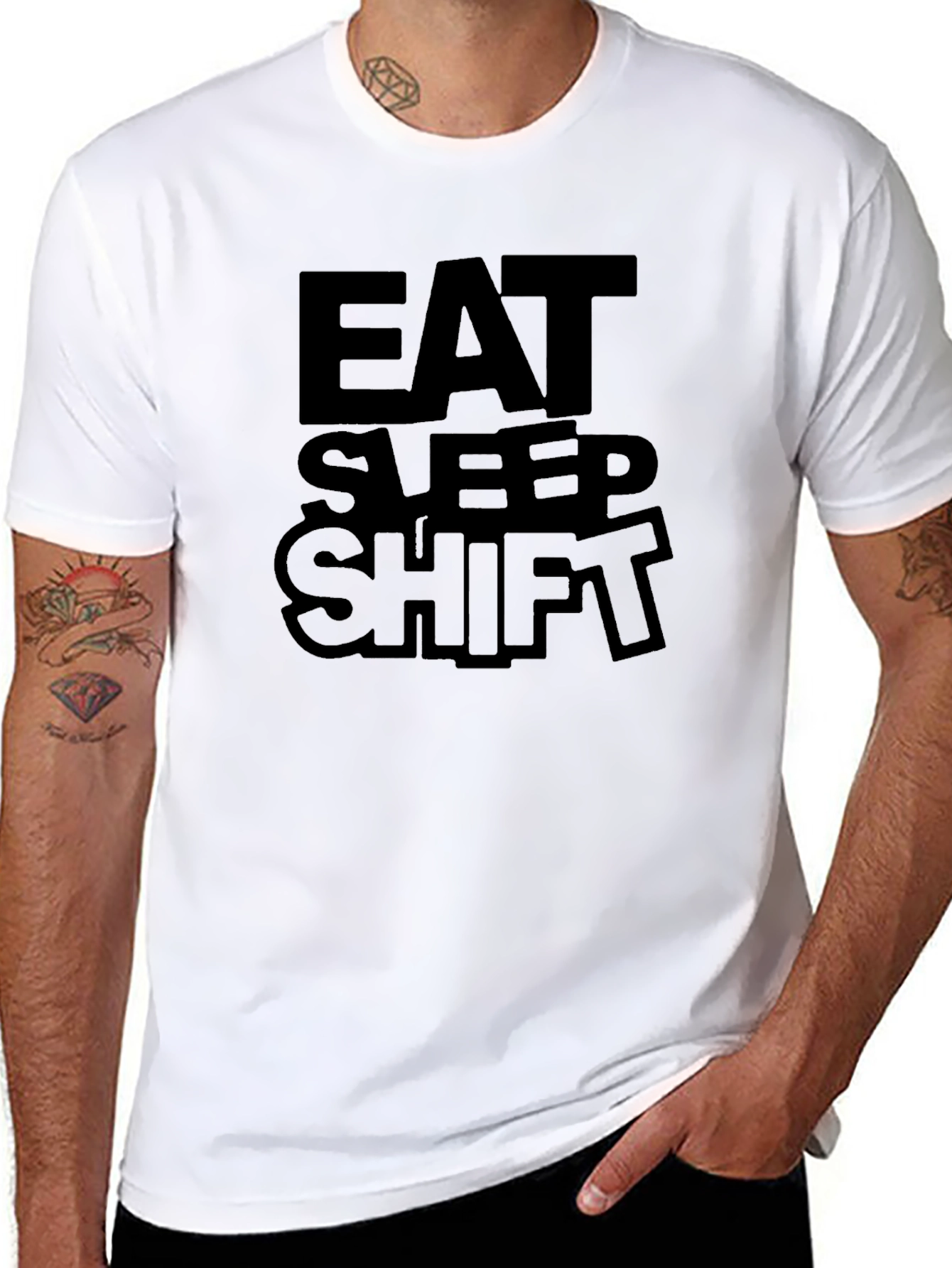 Eat Sleep Shift Black Graphic Tee