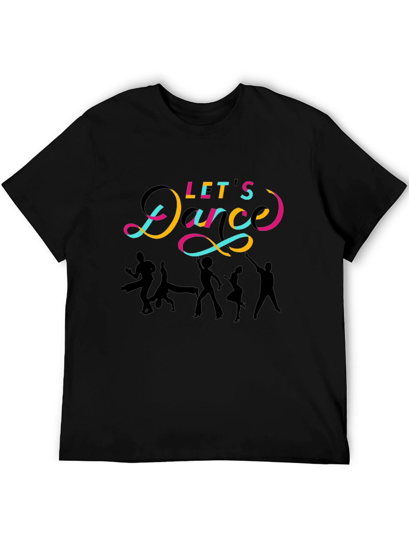 Lets Dance Graphic Tee - Black Cotton T-Shirt