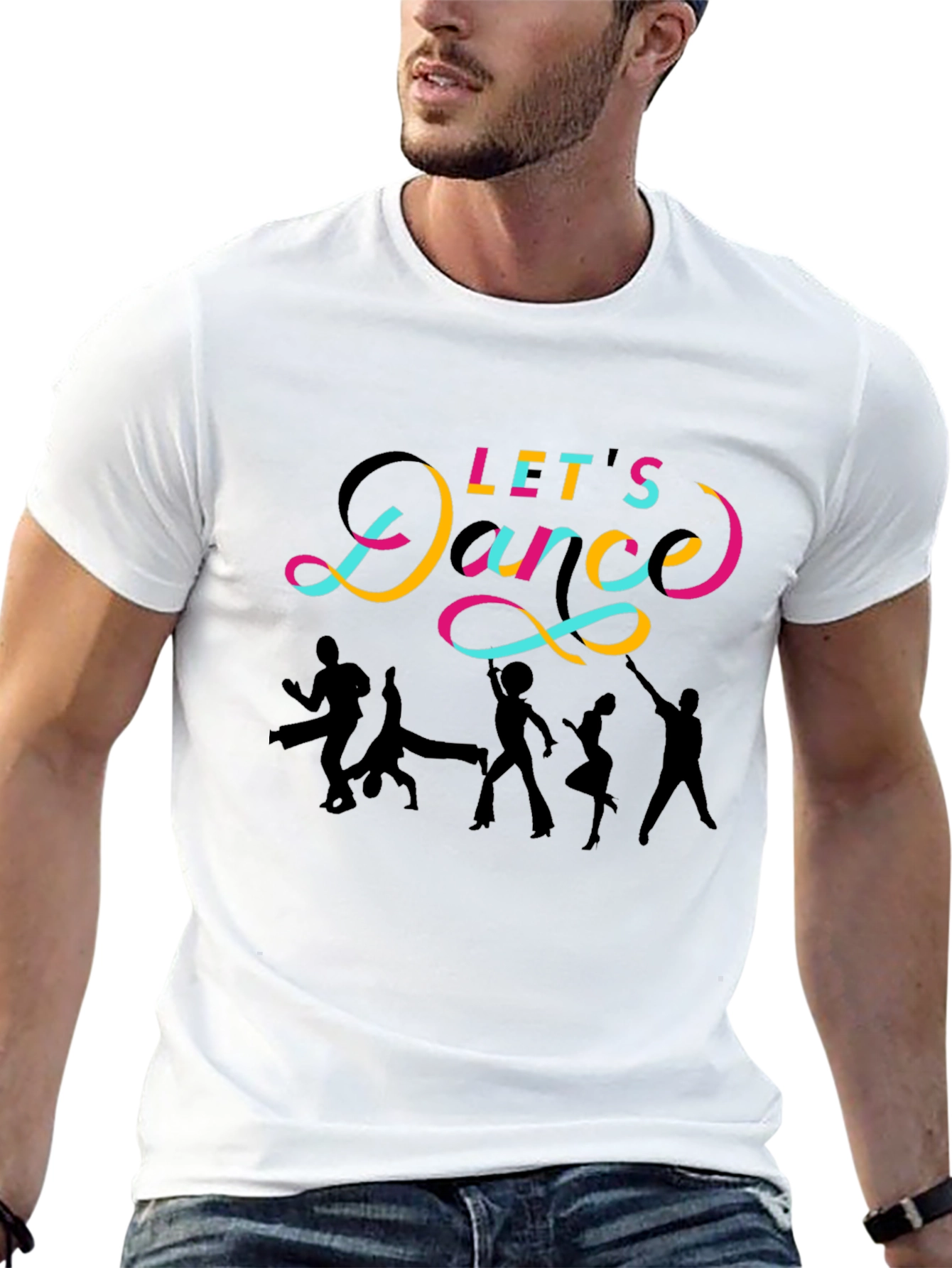 Lets Dance Graphic Tee - Black Cotton T-Shirt