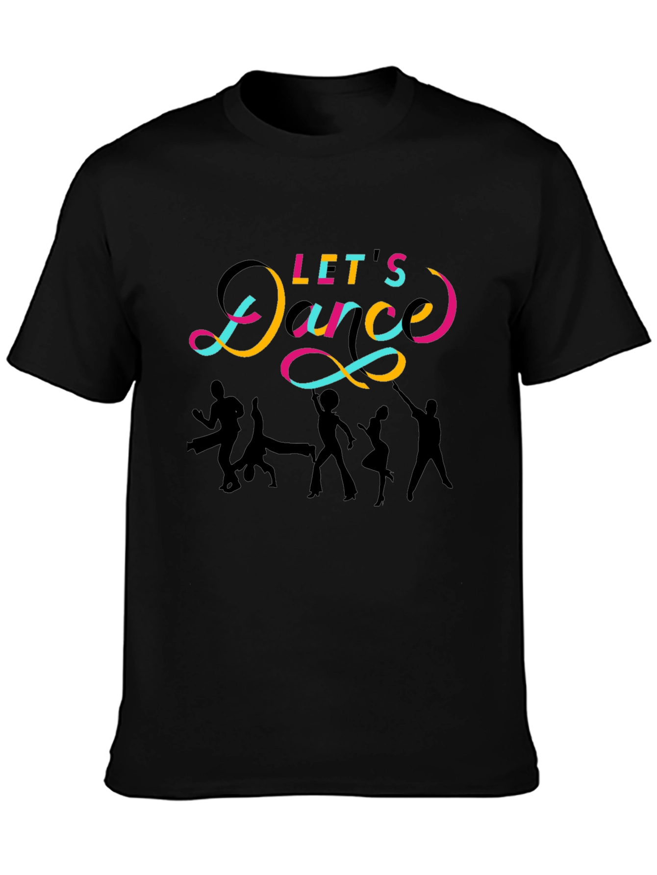 Lets Dance Graphic Tee - Black Cotton T-Shirt