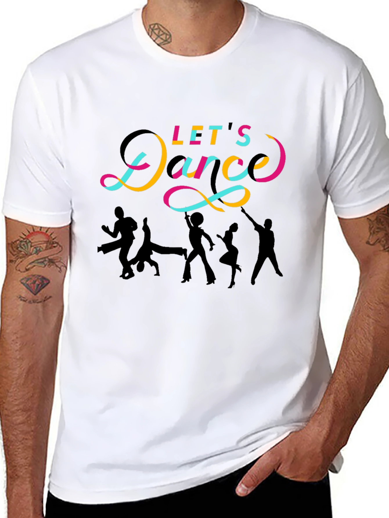 Lets Dance Graphic Tee - Black Cotton T-Shirt