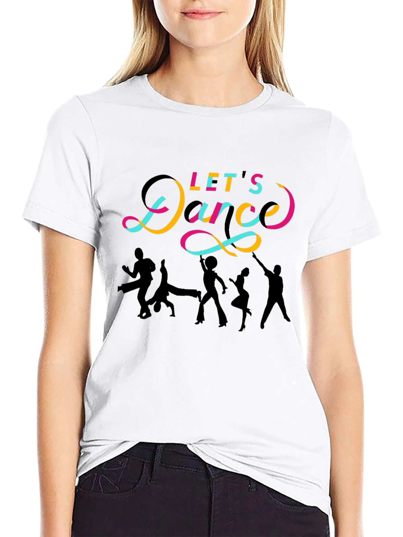 Lets Dance Graphic Tee - Black Cotton T-Shirt