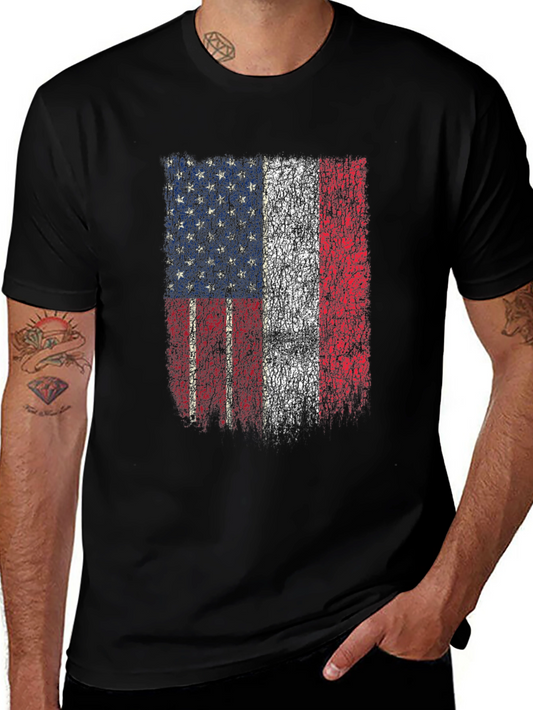 American France Flag Distressed Graphic Tee